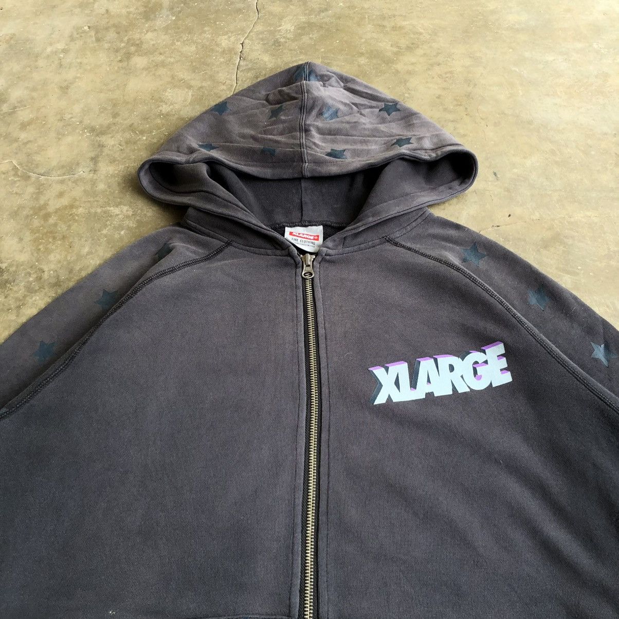 Japanese Brand Vintage Trashed Xlarge Stars Logo Ziphoodie Y2k Black Size US XL / EU 56 / 4 - 5 Thumbnail