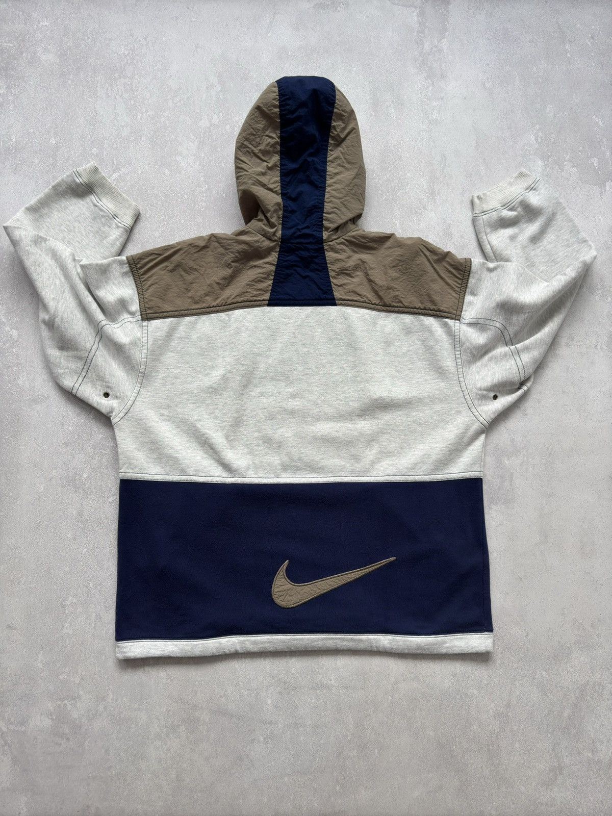 Nike × Vintage Vintage Nike 90s Light Jacket Zip Hoodie Big Swoosh Logo Y2K Size US XL / EU 56 / 4 - 10 Thumbnail
