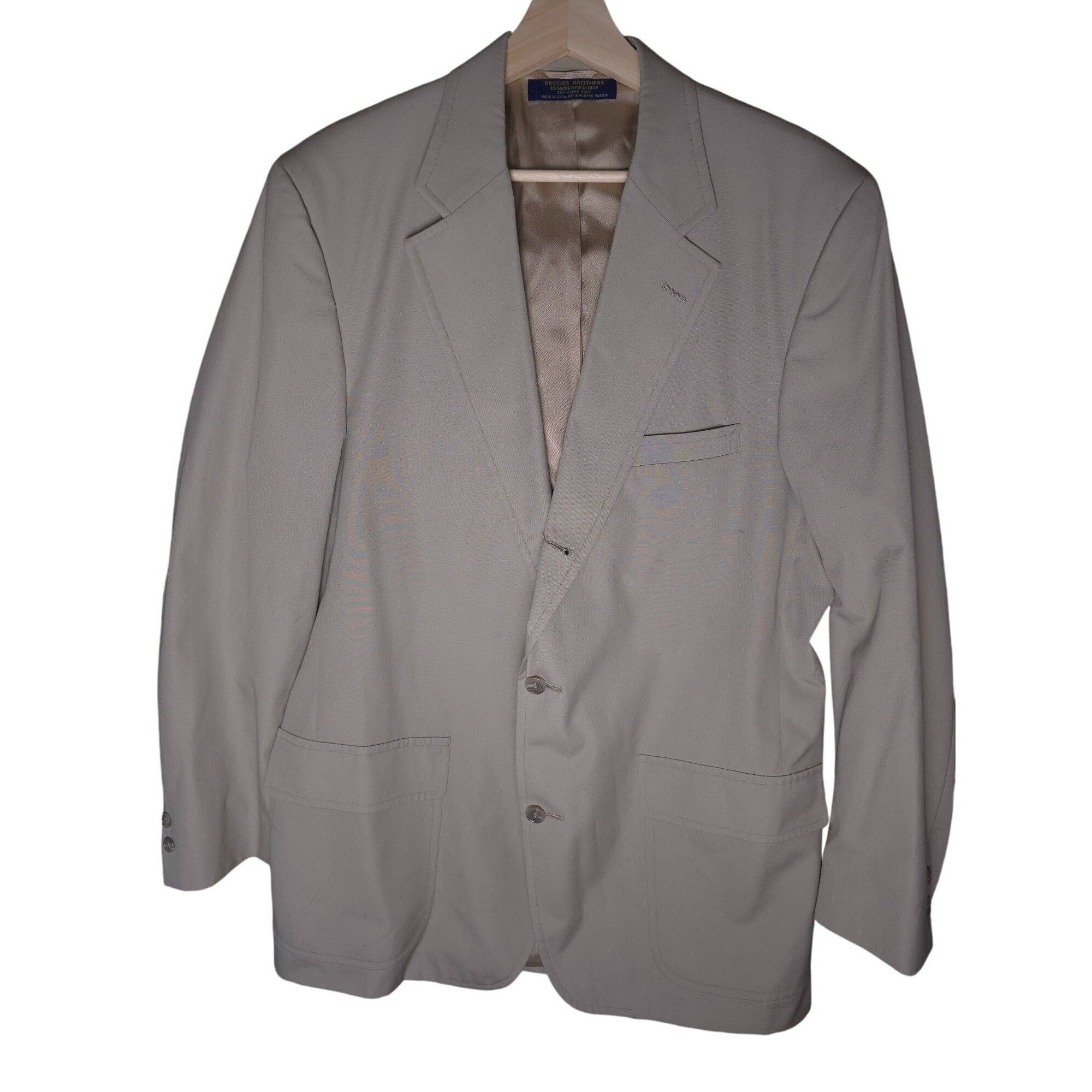Brooks Brothers Vintage Brooks Brothers Beige wool Blazer Jacket 44R Made In Size 44R - 1 Thumbnail
