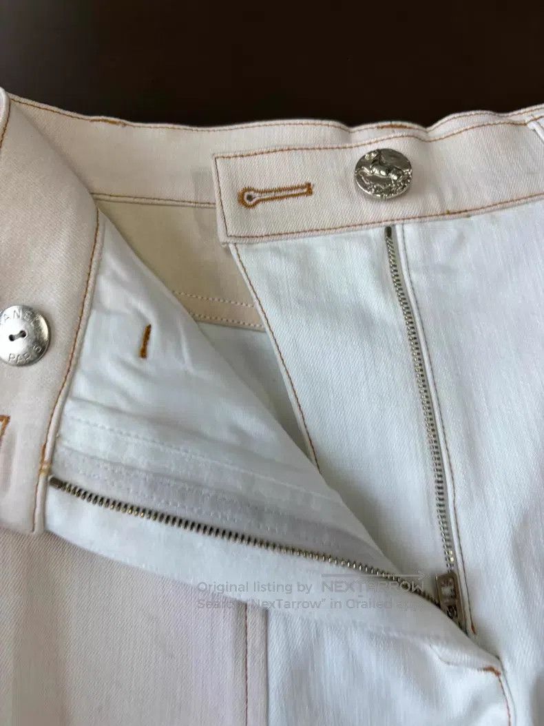 Chanel Chanel White light pink slit high-waisted denim wide-leg p Size 42" / US 20 - 4 Thumbnail