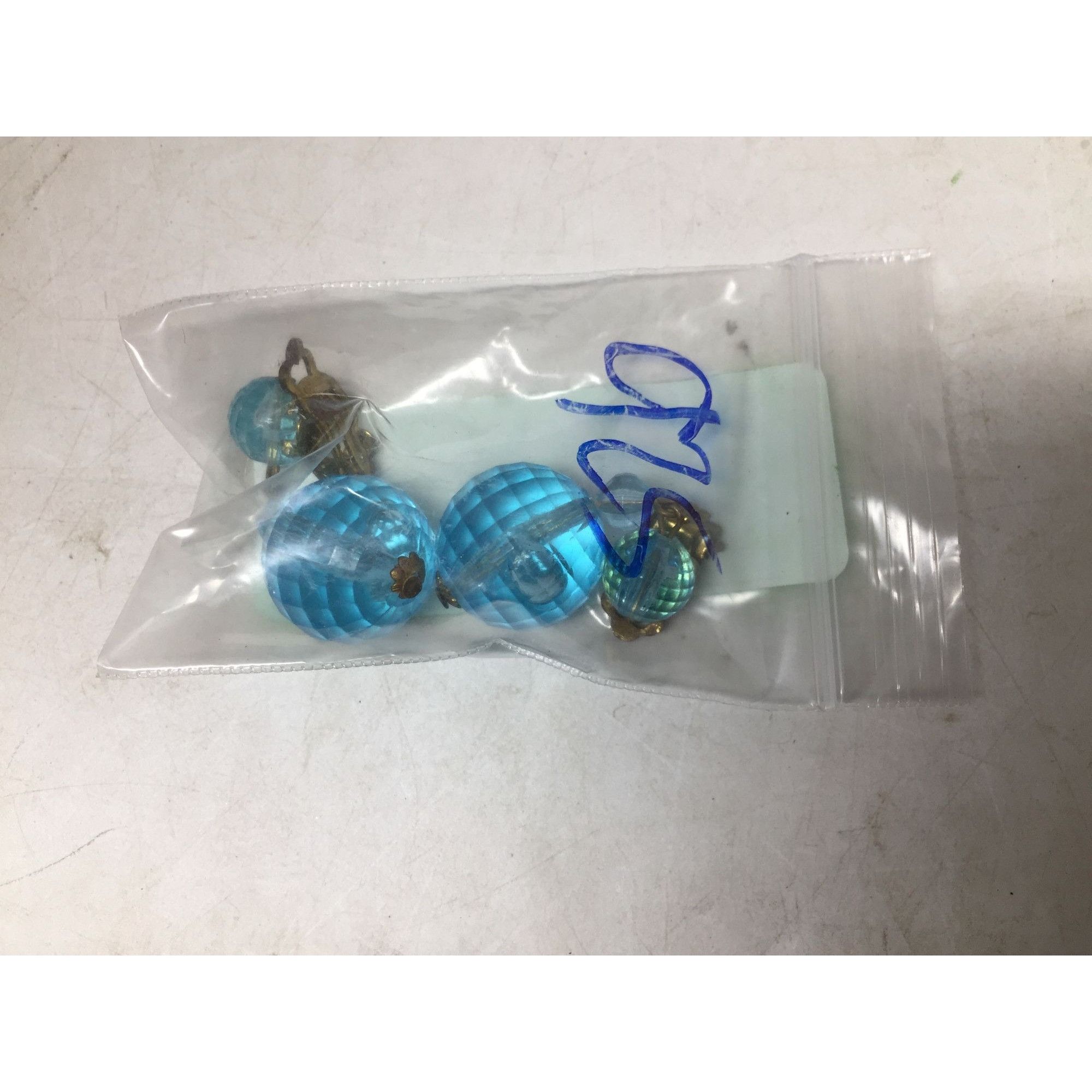 Other Women's Vintage Blue and Gold Tone Beaded Dangle Earrings Size ONE SIZE - 6 Thumbnail