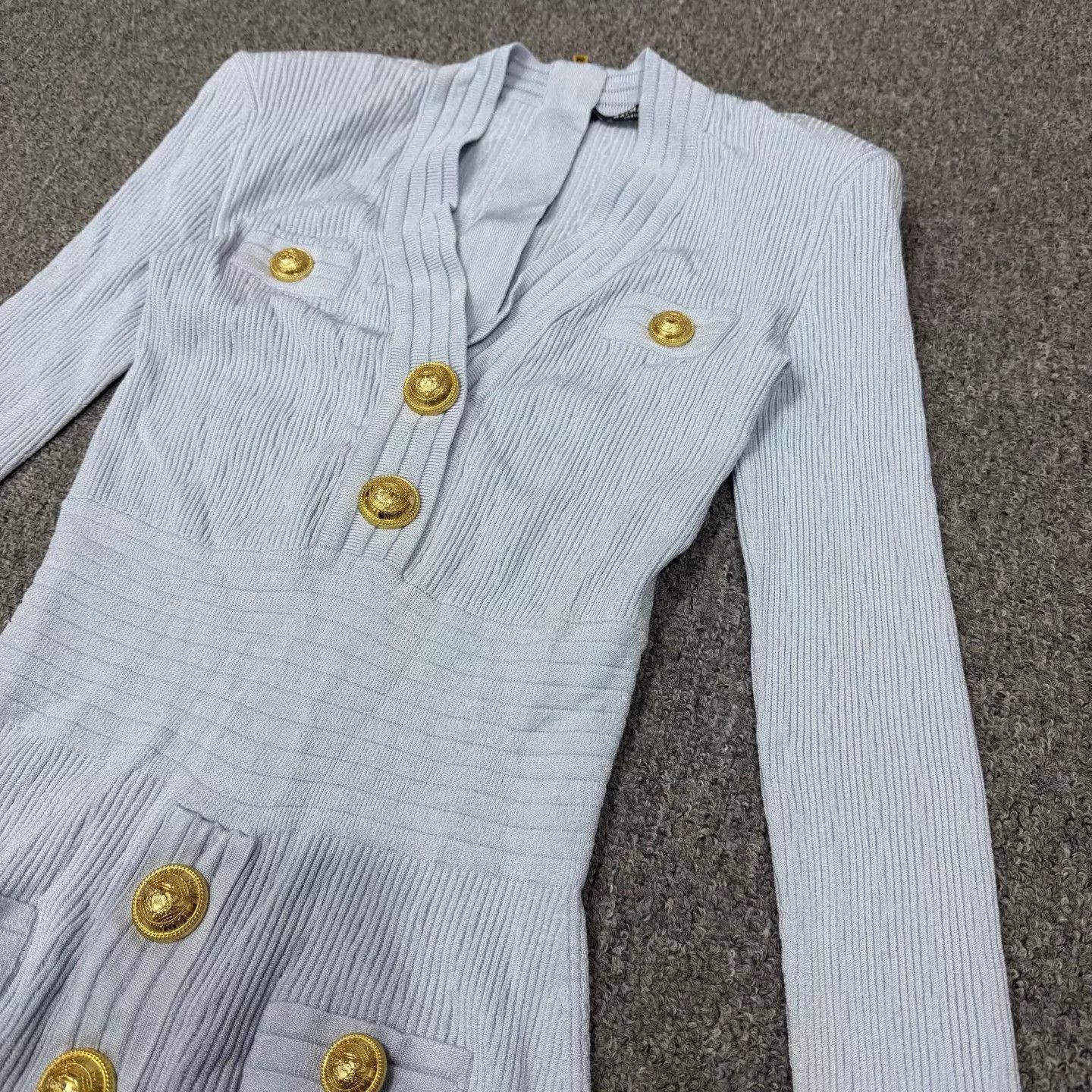 Balmain Balmain Light Blue Knit Dress 36 99 New Size XS / US 0-2 / IT 36-38 - 3 Thumbnail