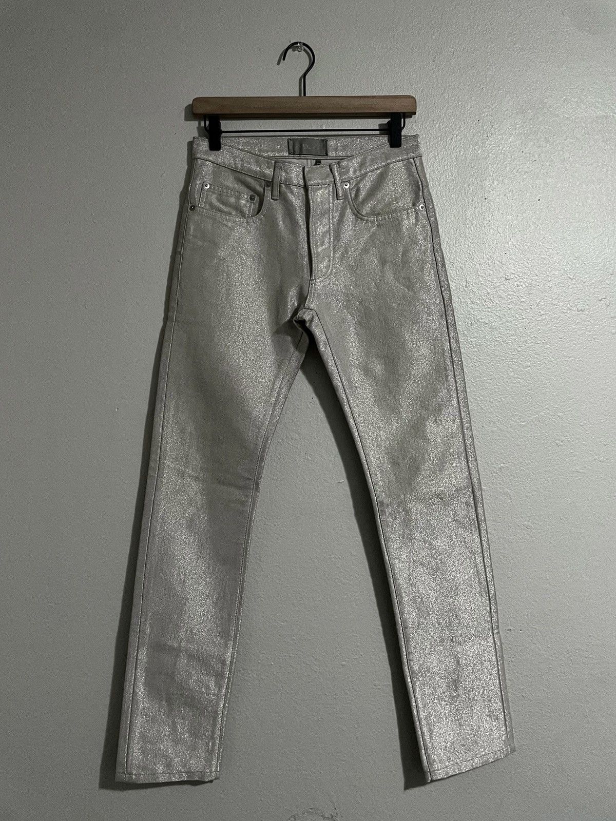 Dior Dior Homme SS07 White Glitter Jeans By Hedi Slimane Size US 27 - 1 Thumbnail