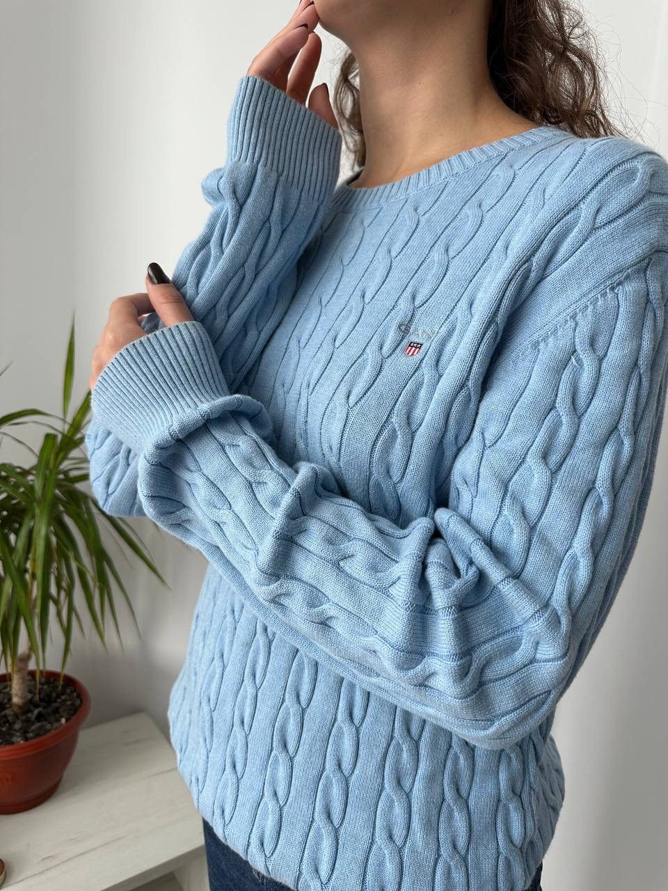 Gant × Vintage Vintage Gant Blue Knit Jumper Womens Cotton Sweater Size XL / US 12-14 / IT 48-50 - 7 Thumbnail
