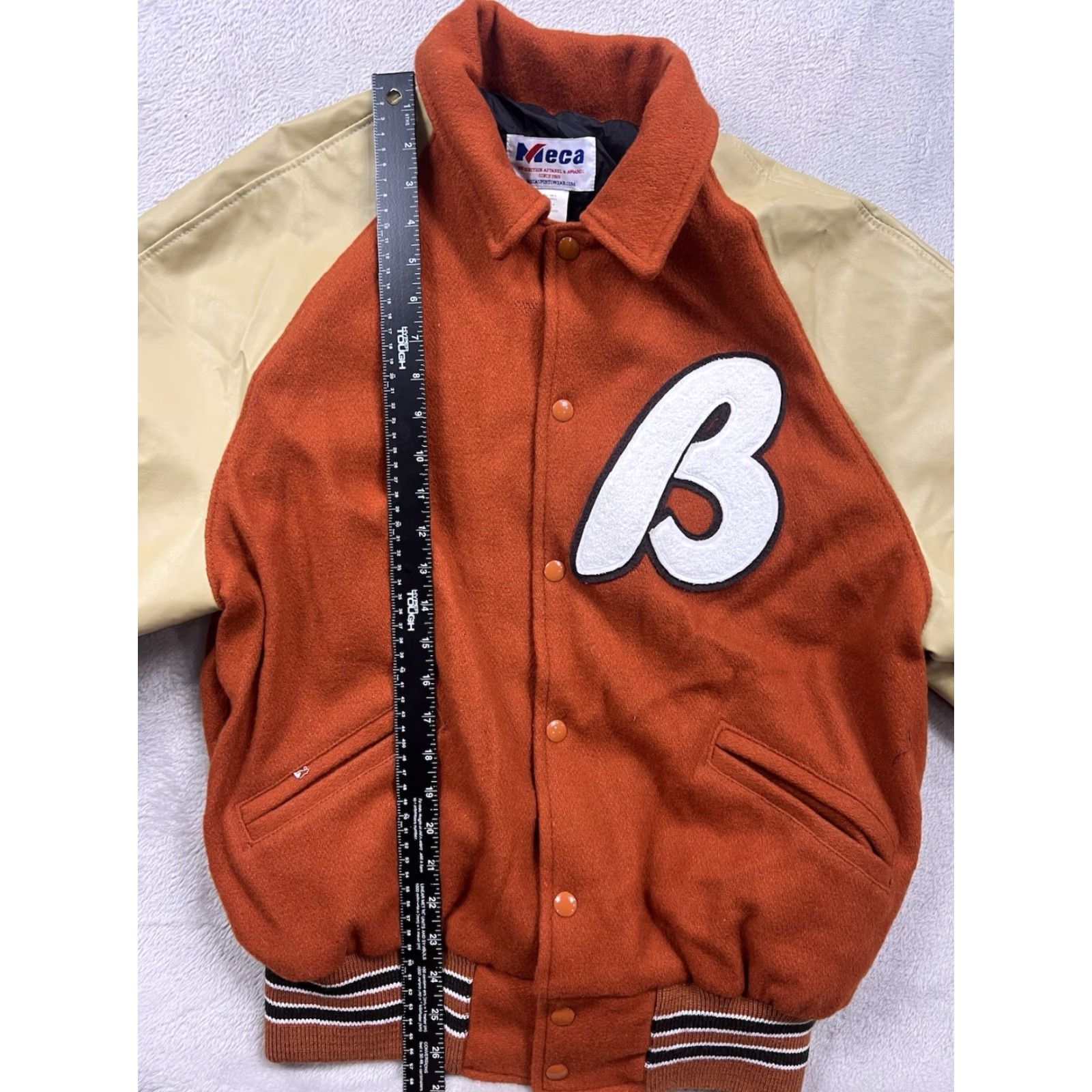 Vintage VINTAGE Howe Athletic Apparel Varsity Jacket Orange L Mens Wool Satin Mid-Length Size US L / EU 52-54 / 3 - 2 Thumbnail