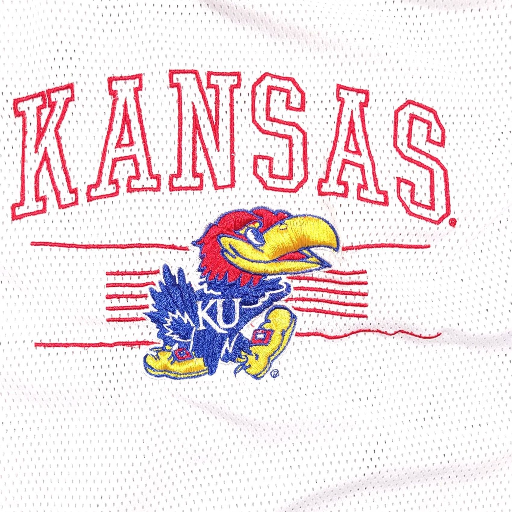 Vintage Kansas Jayhawk KU Dress Women's Small White Short Sleeve T-Shirt V Neck Size M / US 6-8 / IT 42-44 - 4 Thumbnail
