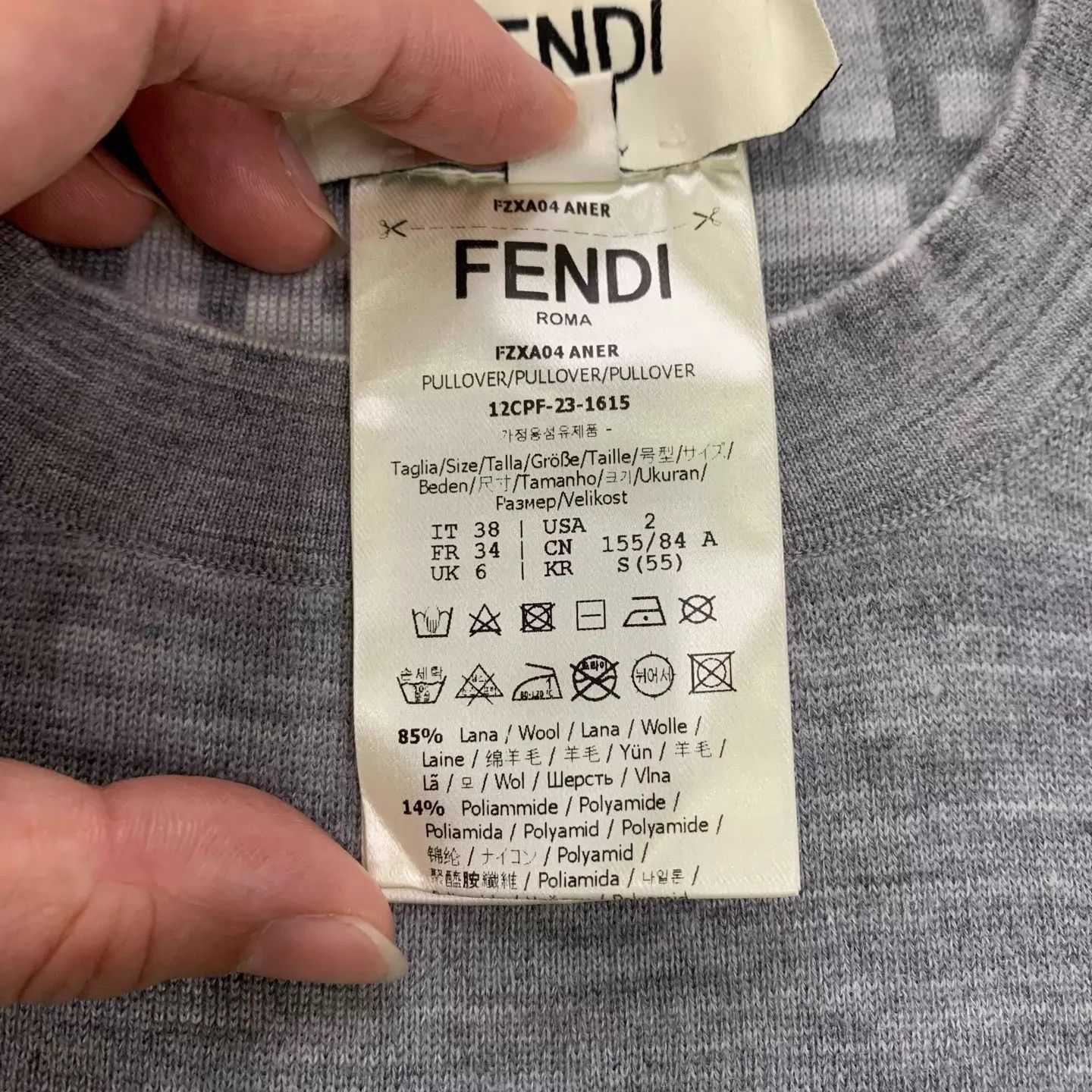 Fendi Fendi FF Gray Double-Sided Knit Short-Sleeve Size XS / US 0-2 / IT 36-38 - 9 Thumbnail