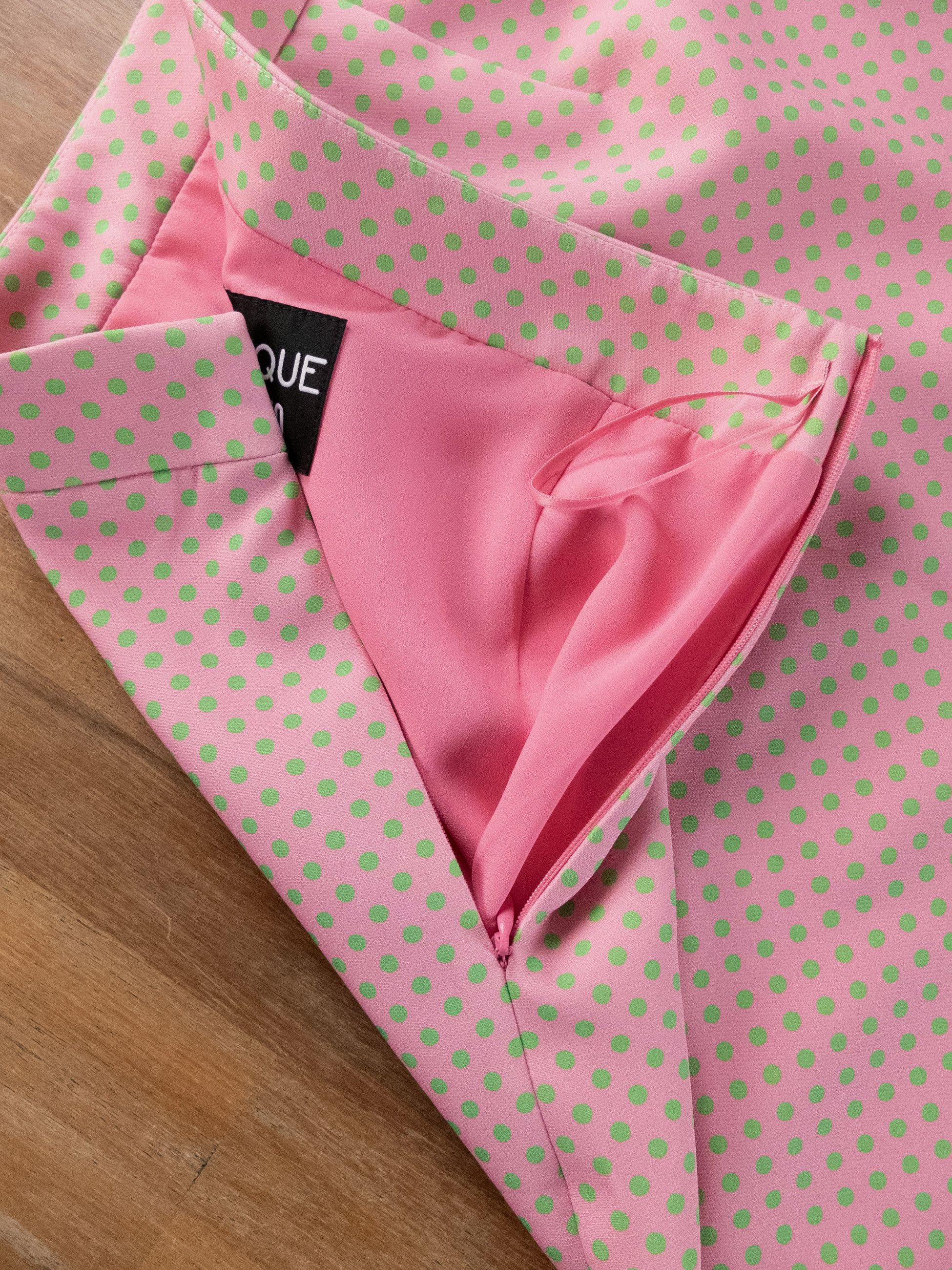 Boutique Moschino MOSCHINO BOUTIQUE pink polka dots floral motif mini skirt Size 26" / US 2 / IT 38 - 12 Thumbnail