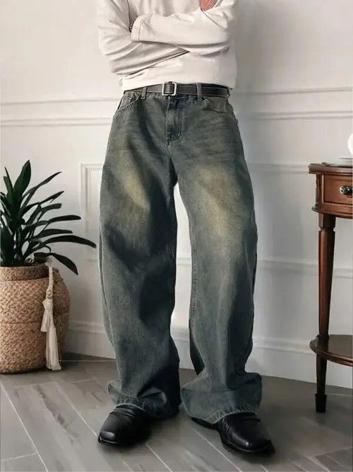 Jean Washed RETRO vintage 90s denim jeans Size US 32 / EU 48 - 2 Thumbnail