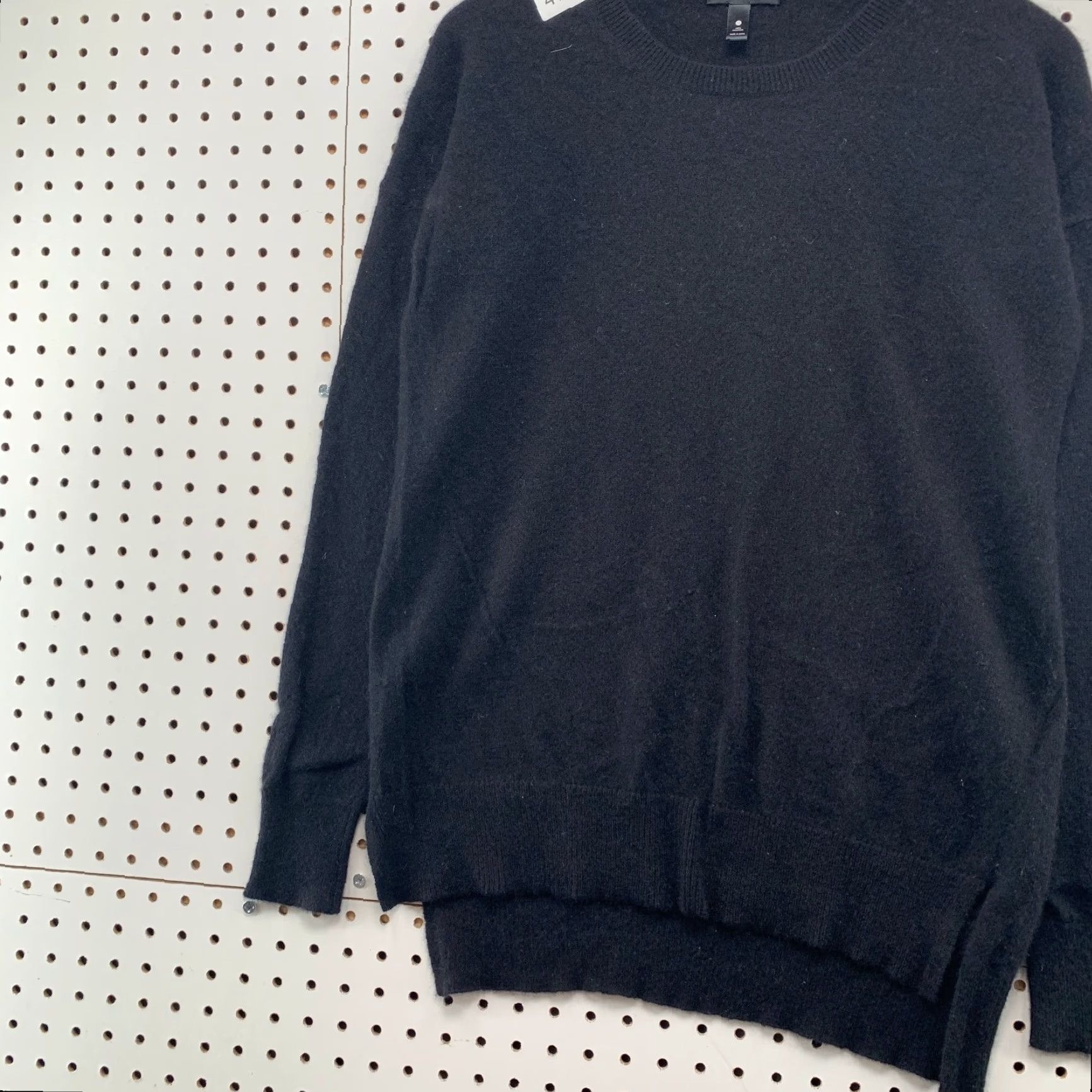 AQUA Aqua 100% Cashmere Sweater Womens M Black Crew Neck Long Sleeve Pullover Casual Winter Knit Regular Pattern: Solid Size M / US 6-8 / IT 42-44 - 5 Thumbnail