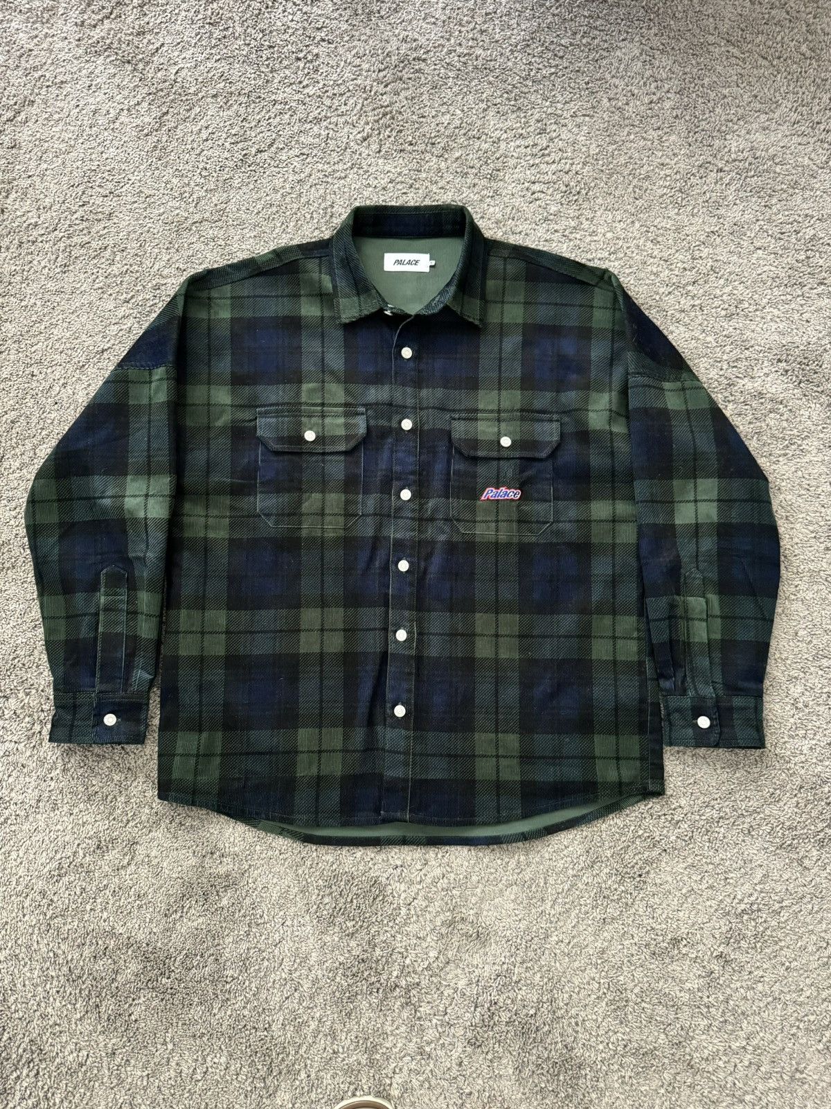 Palace Palace Drop Shoulder Cord Shirt Tartan | Grailed