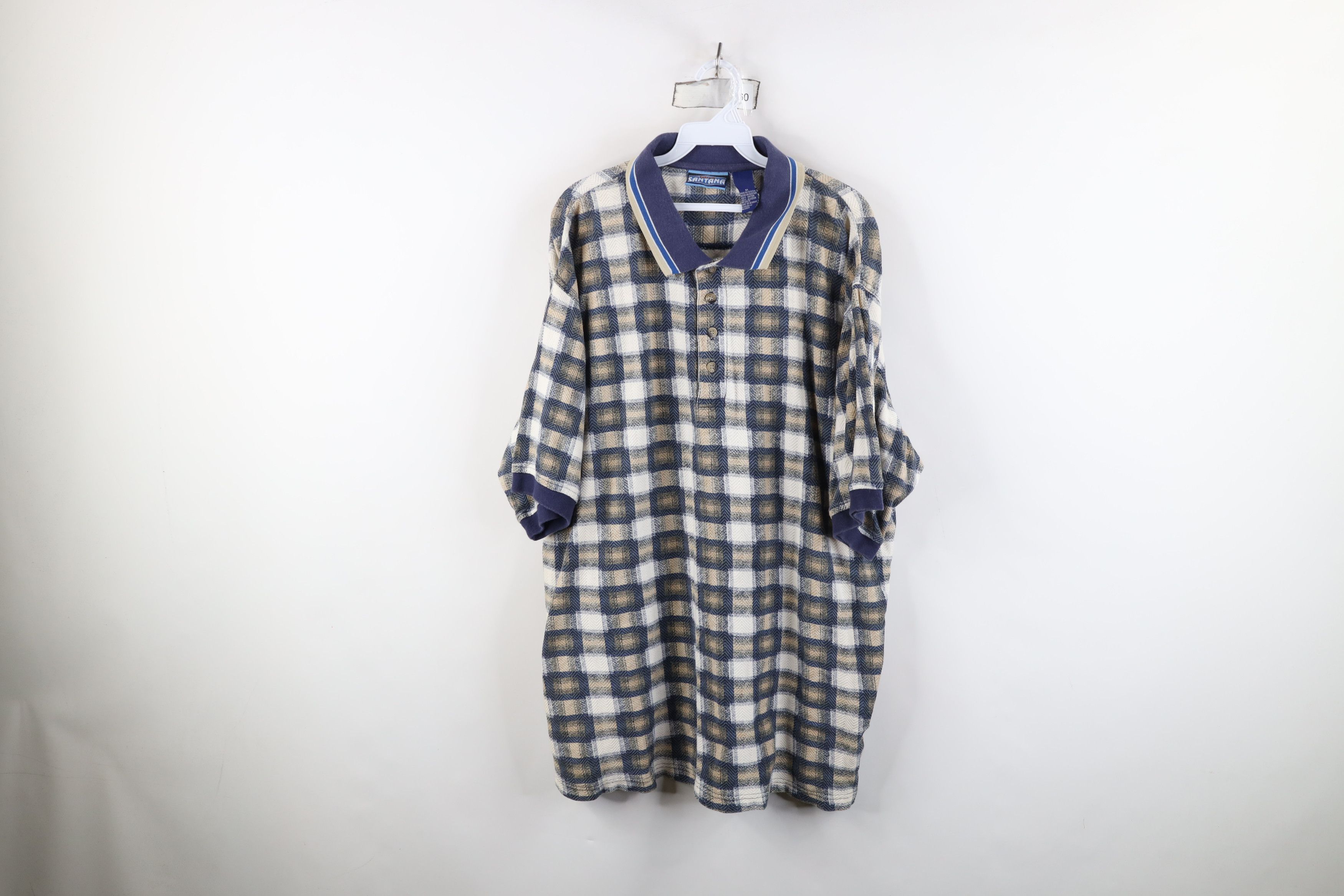 Vintage Vintage 90s Streetwear Fit Collared Golf Polo Shirt Plaid Size US XL / EU 56 / 4 - 1 Thumbnail