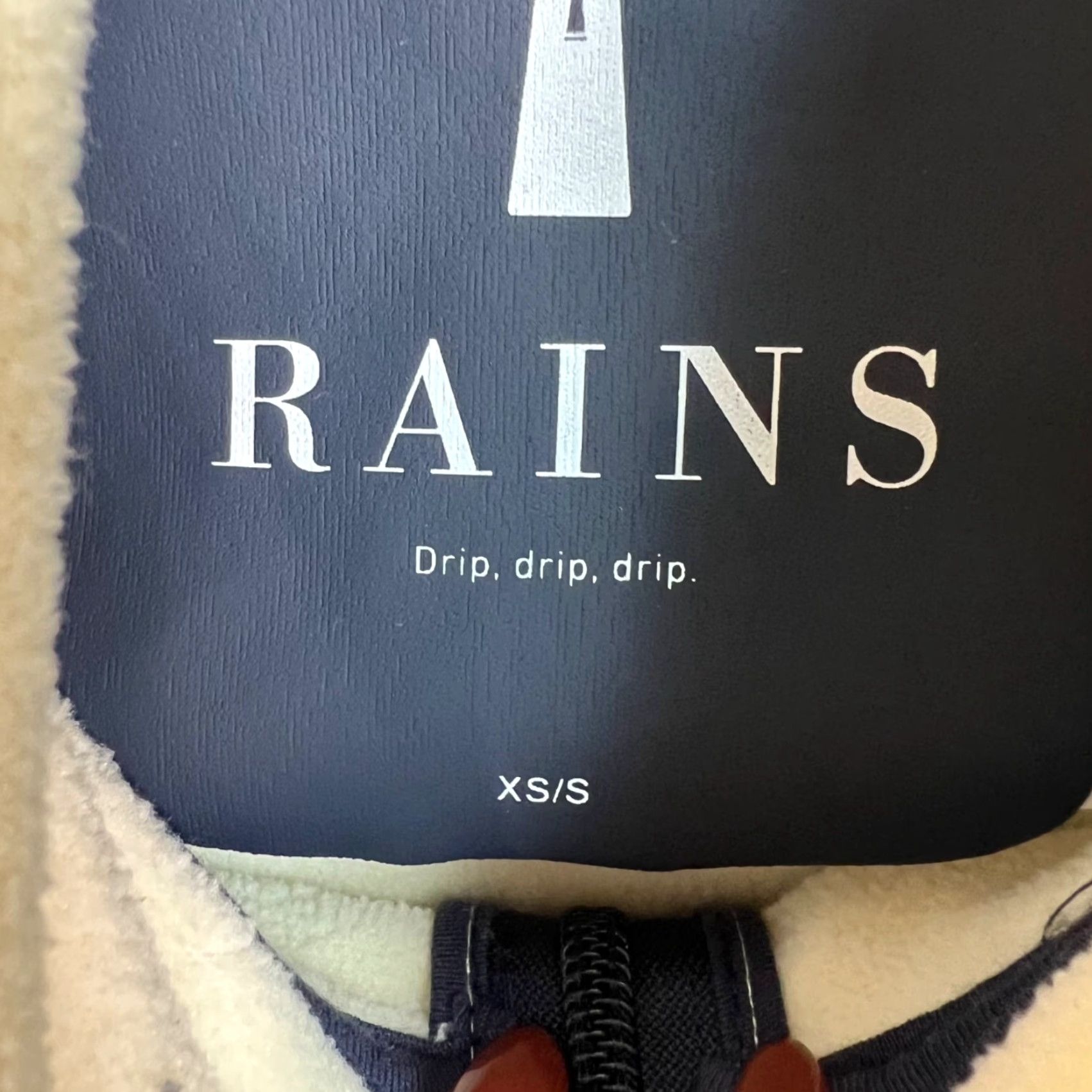 Rains Rains Jacket S Beige & Black Fleece Full Zip Mens XS / S Windbreaker Velour? Size US S / EU 44-46 / 1 - 3 Thumbnail
