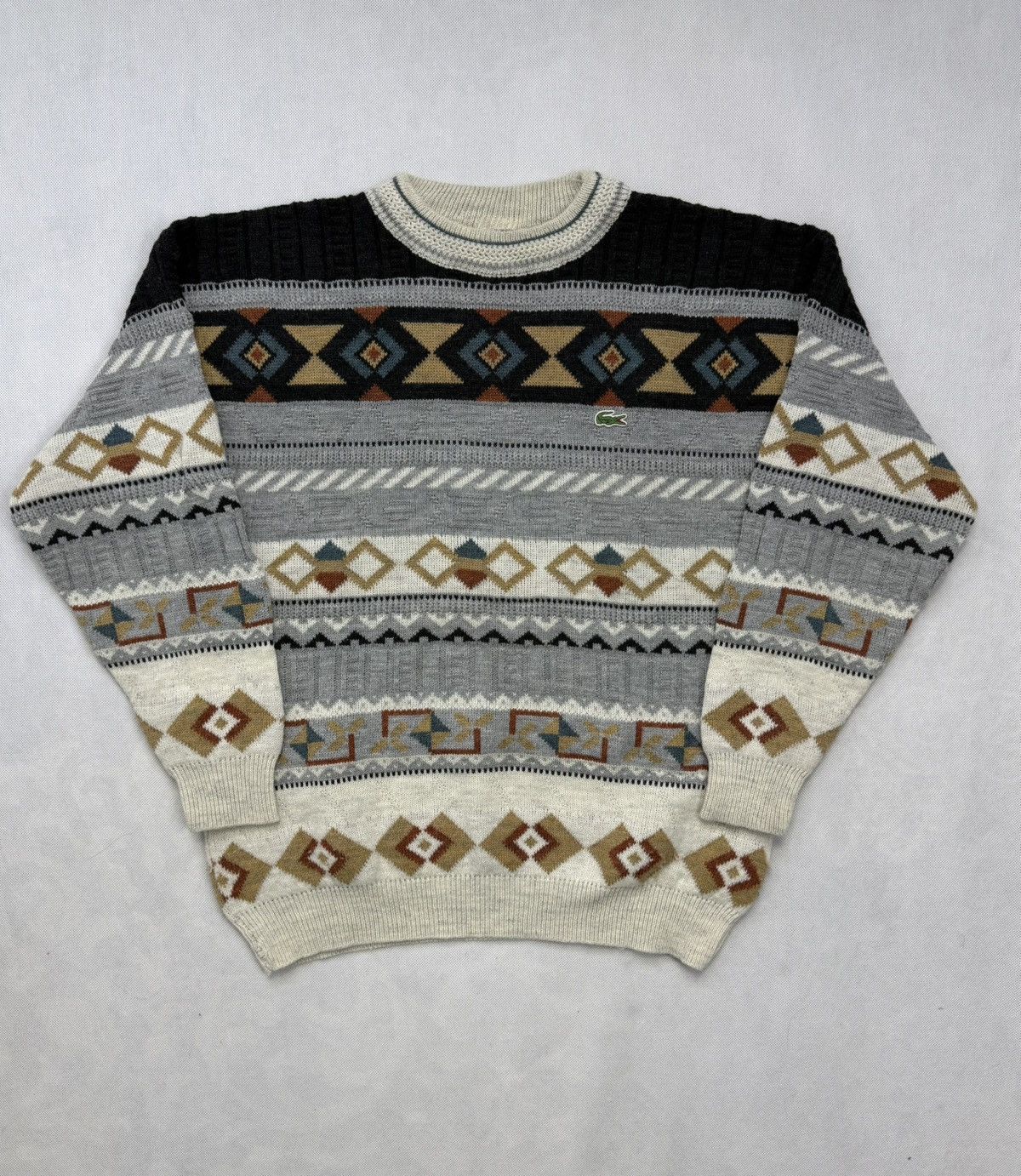 Lacoste Unique Lacoste Sweater with Small Logo Vintage Pattern Size US L / EU 52-54 / 3 - 2 Thumbnail