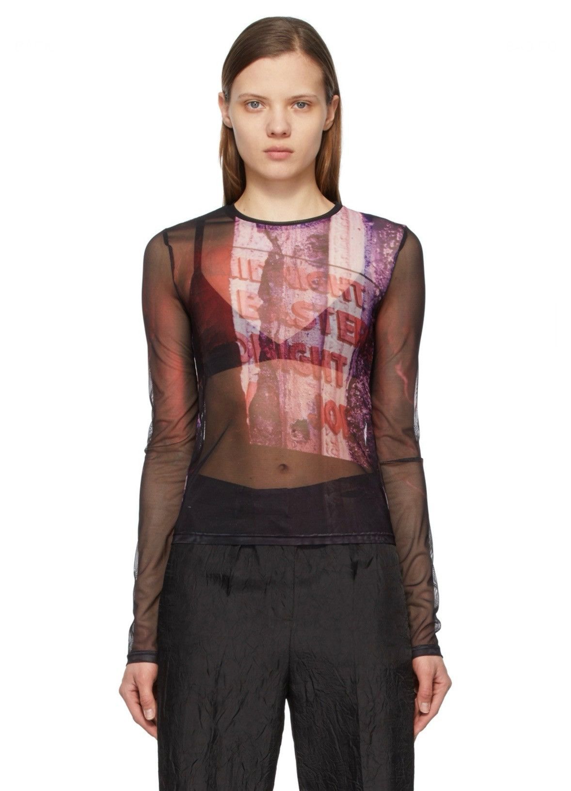Andersson Bell ANDERSSON BELL Black Mesh Film Archive Long Sleeve T-Shirt Size M / US 6-8 / IT 42-44 - 7 Thumbnail