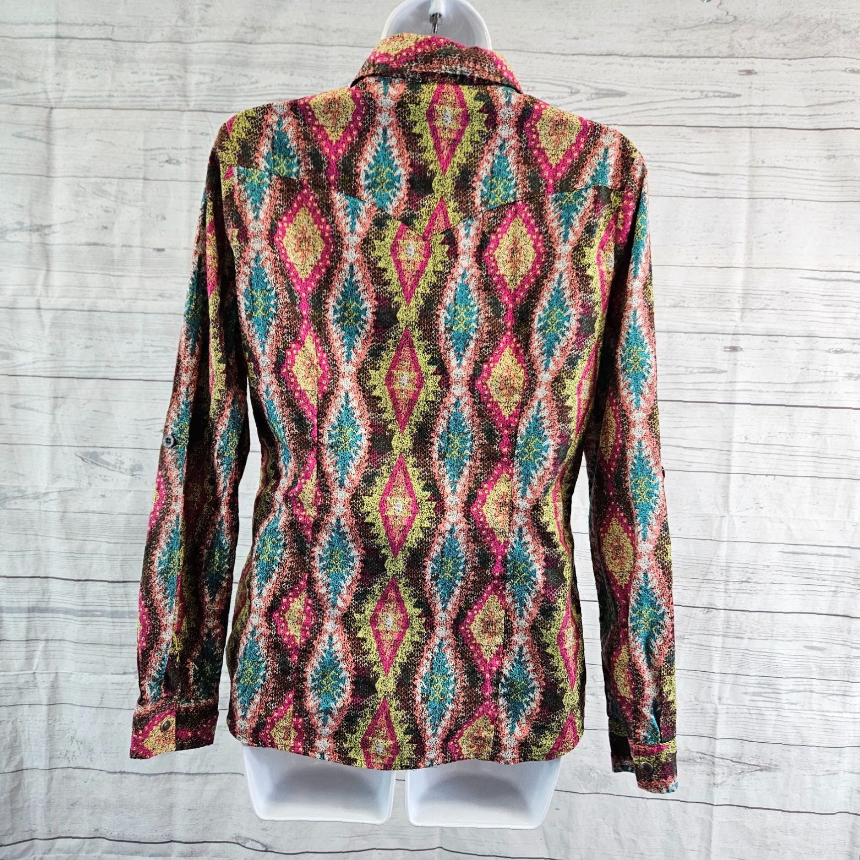 Roper Roper Shirt Womens Pearl Snap Long Sleeve Cotton Size Small Pink Brown Multicolor Size S / US 4 / IT 40 - 4 Thumbnail