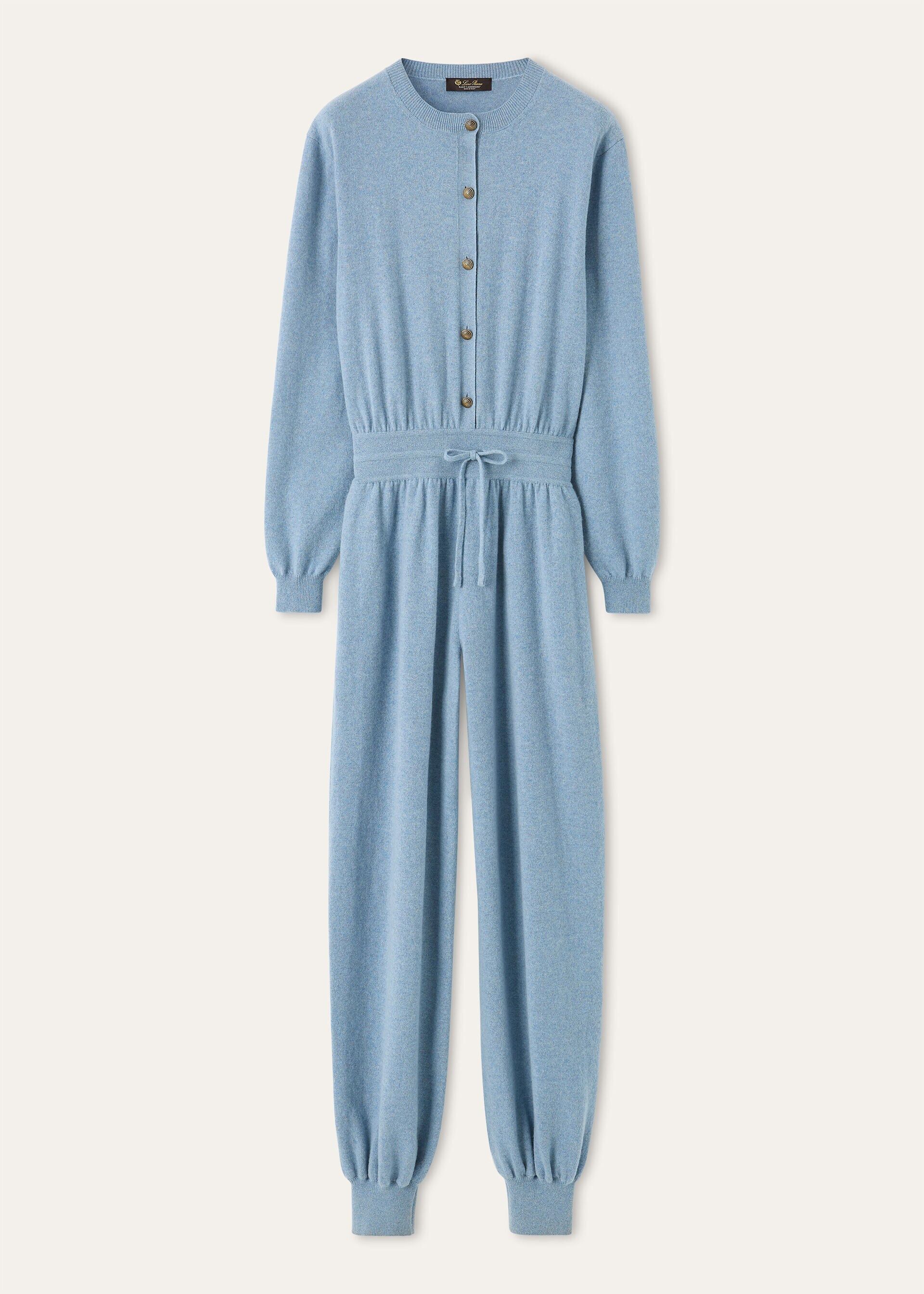 Loro Piana os11x0426 FAQ9868 Classic Jumpsuit in Airy Sky Melange Size 27" / US 4 / IT 40 - 1 Thumbnail