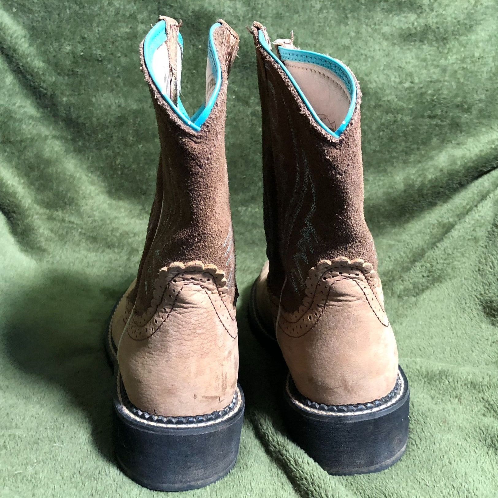 Ariat Ariat Womens Fatbaby Cowboy Boots 10B Suede Heritage Western Size US 10 / IT 40 - 6 Thumbnail