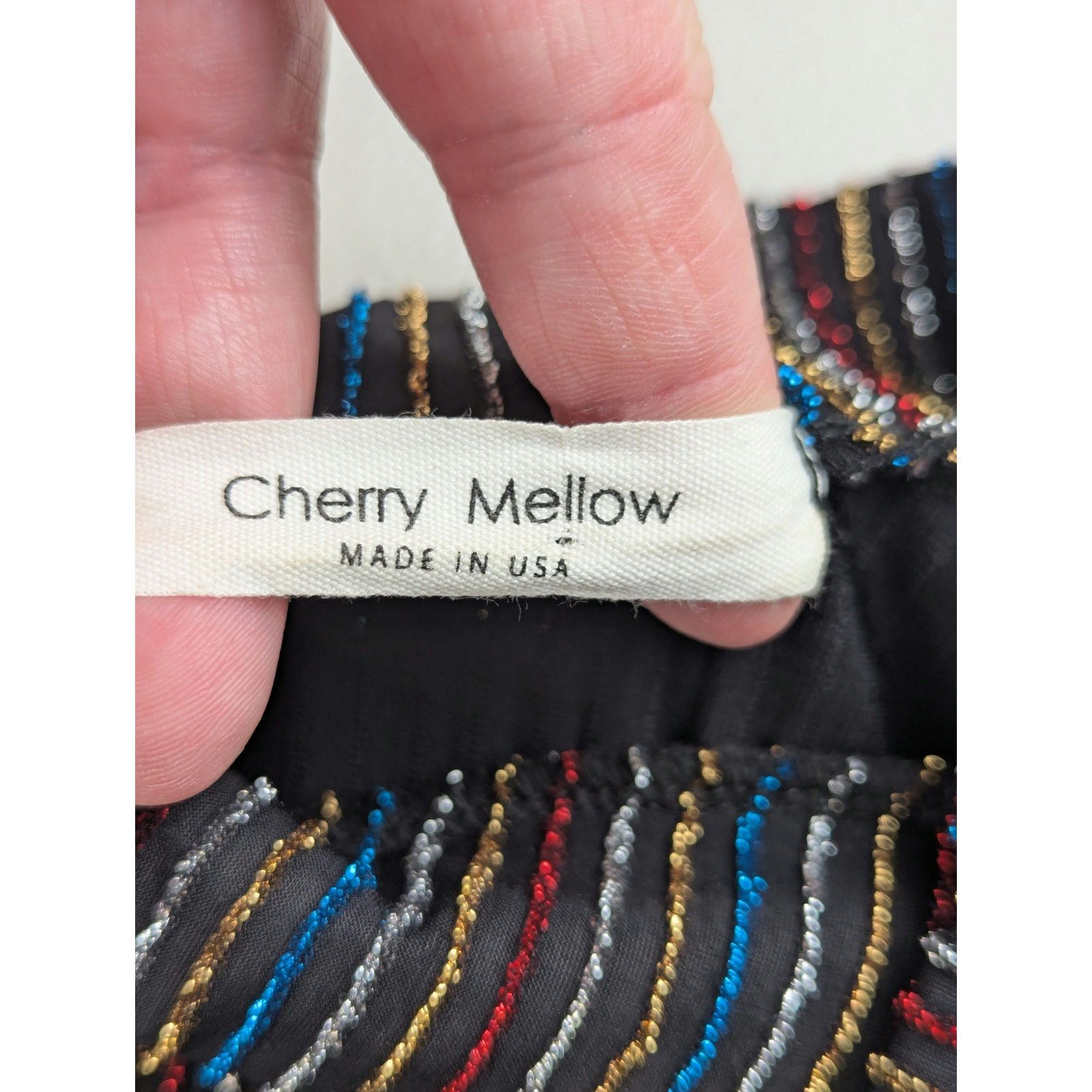 Other Cherry Mellow Cropped Turtleneck Black Shiny Stripe Metallic Size M / US 6-8 / IT 42-44 - 4 Thumbnail
