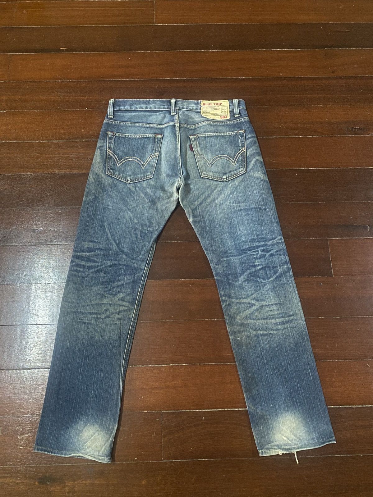 Edwin Fire Edwin 503 blue trip Flare Distressed Denim Size US 38 / EU 54 - 8 Thumbnail