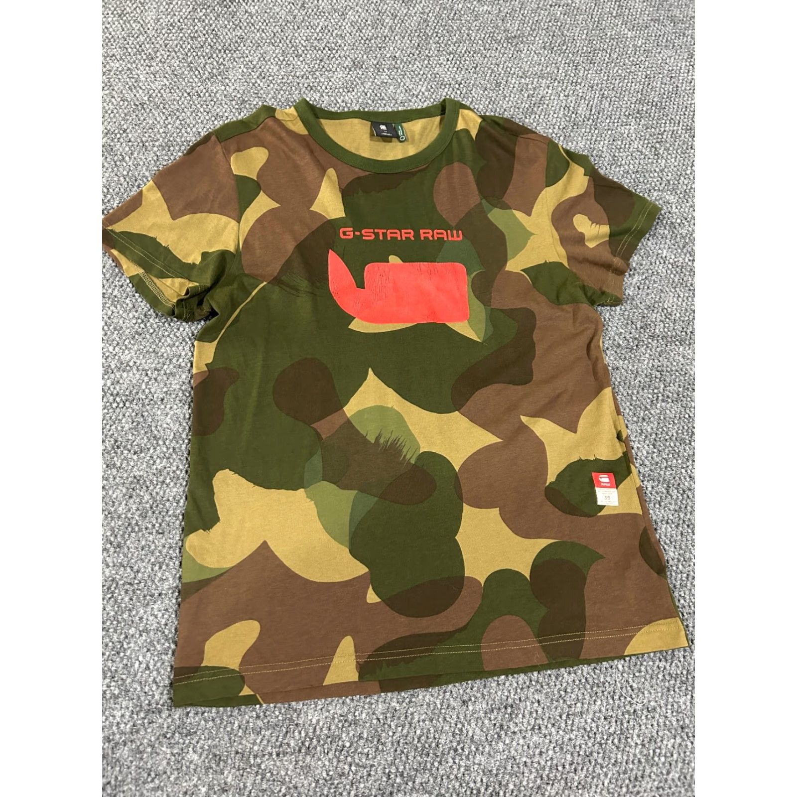 G-Star G-Star T Shirt Mens M Camouflage Logo Graphic Streetwear Crew Neck Short Sleeve Gray Cotton Knit Regular All Seasons Size US M / EU 48-50 / 2 - 2 Thumbnail