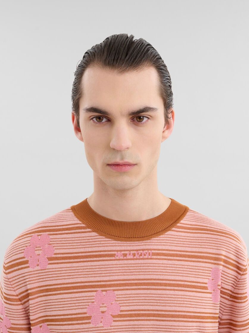 Marni o1w1db11125 Striped Floral Sweater in Pink Size US S / EU 44-46 / 1 - 5 Thumbnail
