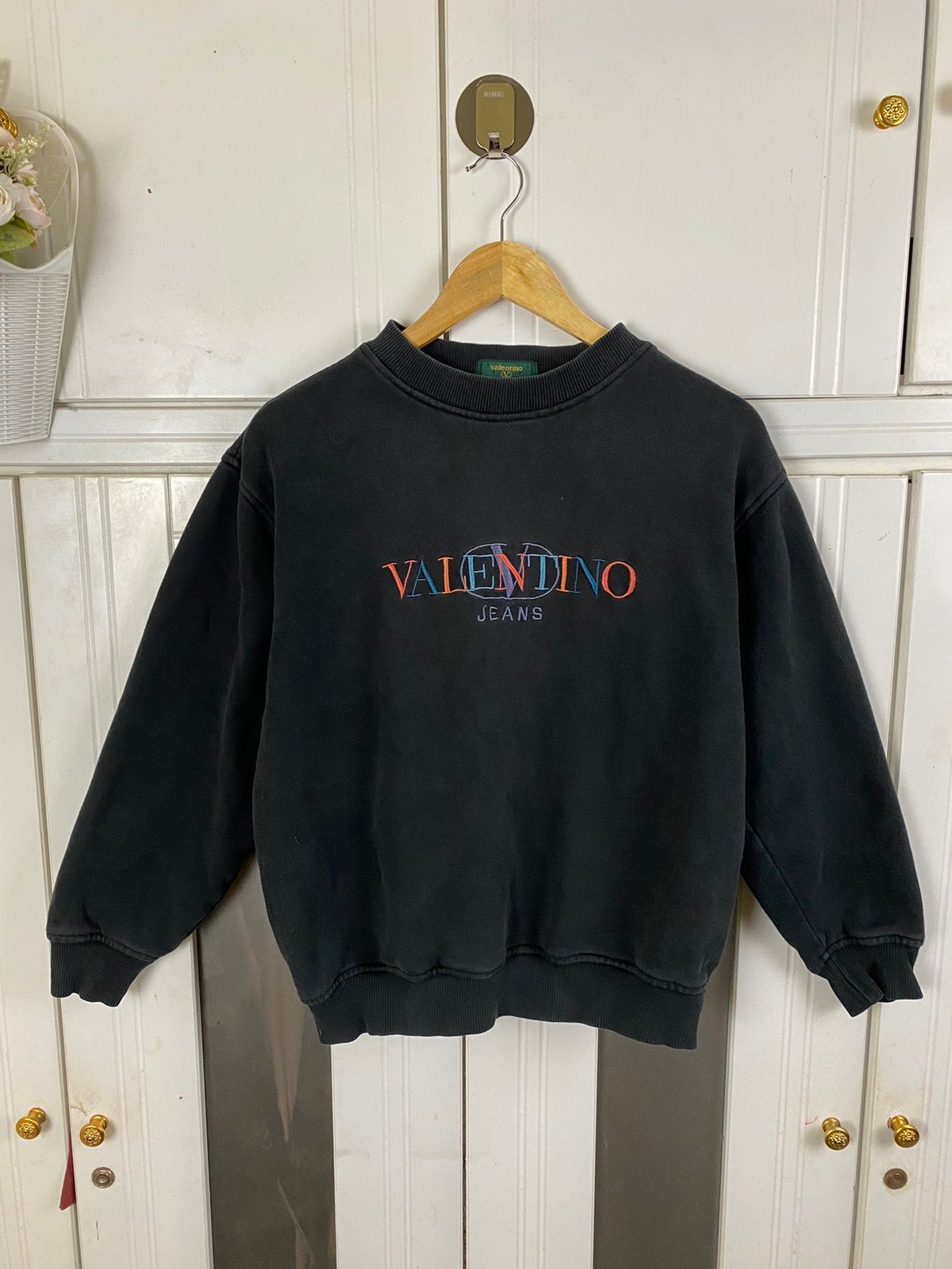 Pre-owned Valentino Vintage  Jeans Sweatshirt In Black