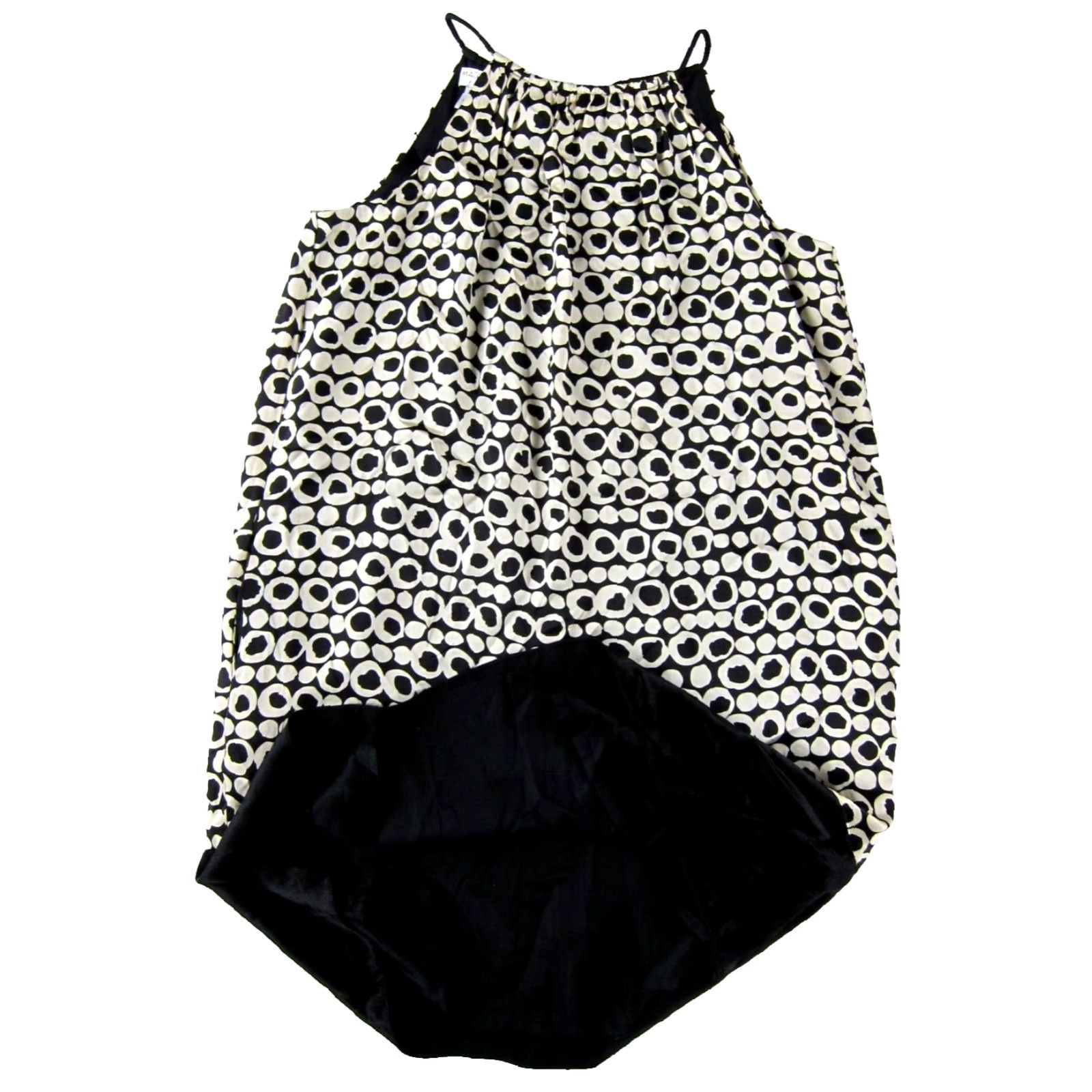 MAGGY LONDON Maggy London 100% Silk Black Ivory Polka Dot Shift Tank Tunic Dress 4P Size S / US 4 / IT 40 - 6 Thumbnail