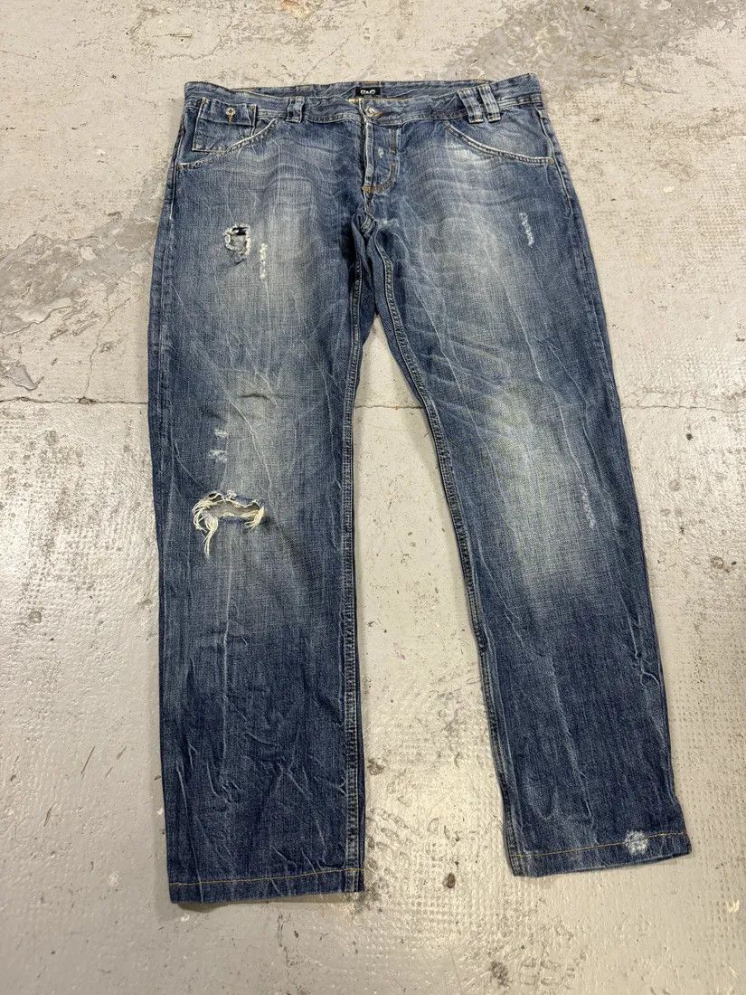 Designer × Dolce & Gabbana × Vintage 2000s Dolce & Gabbana Blue Faded Denim Jeans Size US 38 / EU 54 - 7 Thumbnail