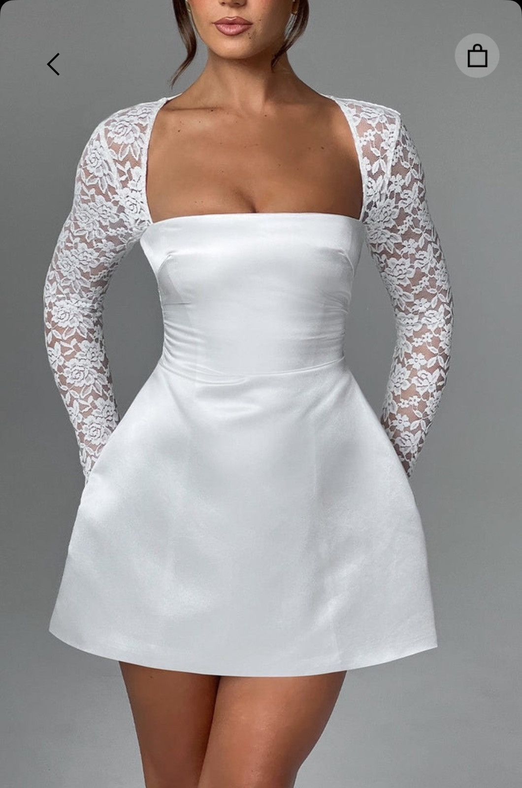 Babyboo Fashion Sade Mini Dress-ivory Size L / US 10 / IT 46 - 1 Thumbnail