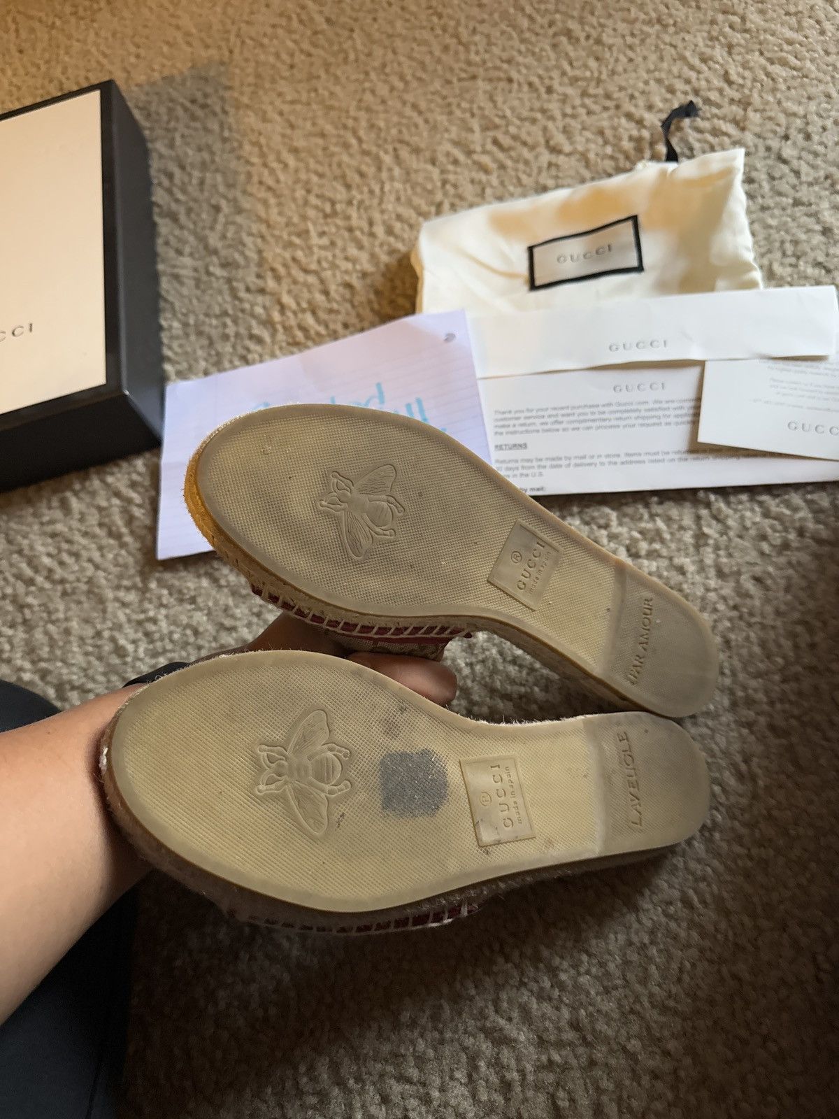 Gucci Gucci beige canvas espadrilles Size US 8 / IT 38 - 4 Thumbnail