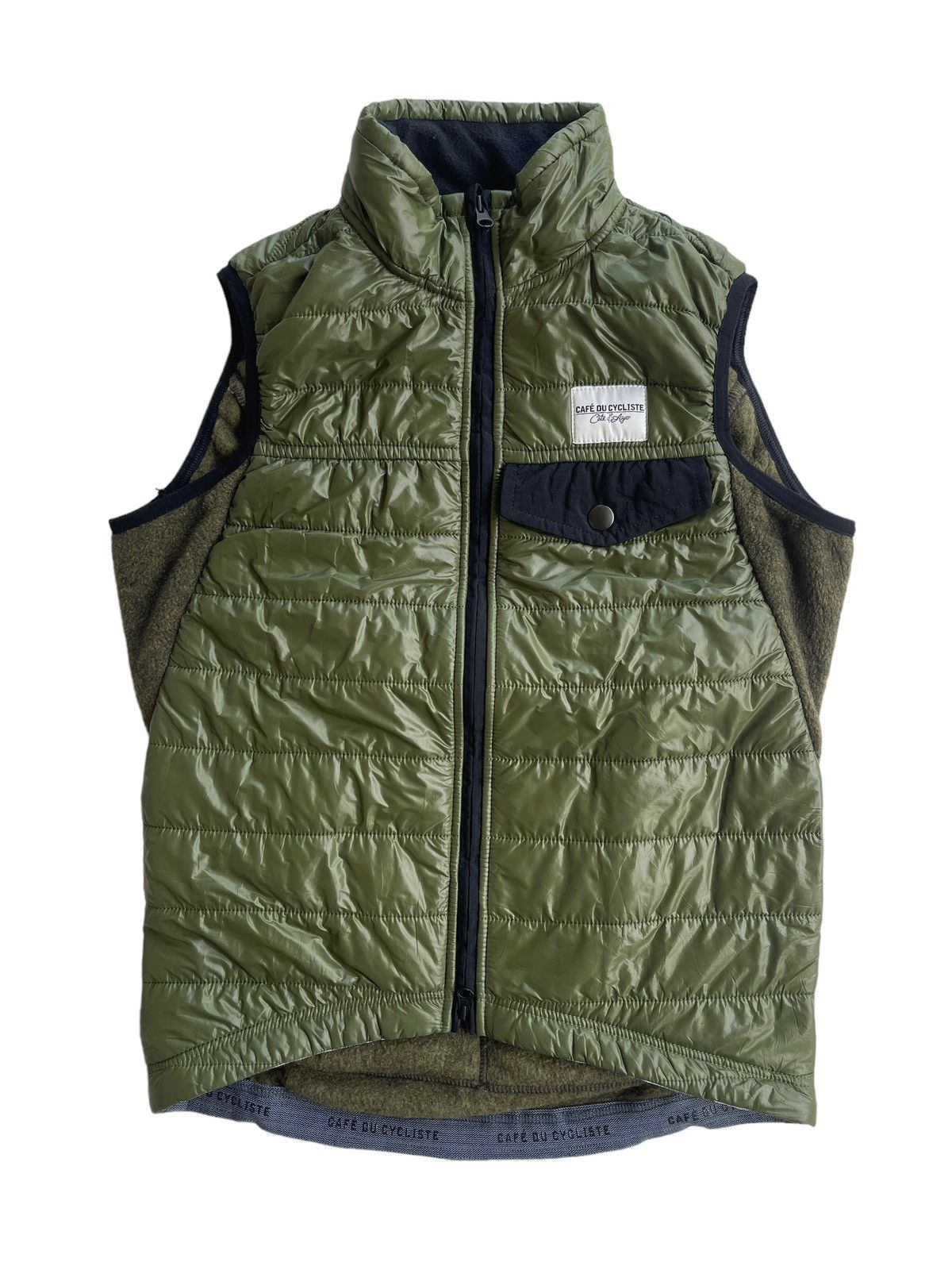 image of Cafe Du Cycliste Mens Thermal Cycling Albertine Gilet Romania in Green (Size XS)