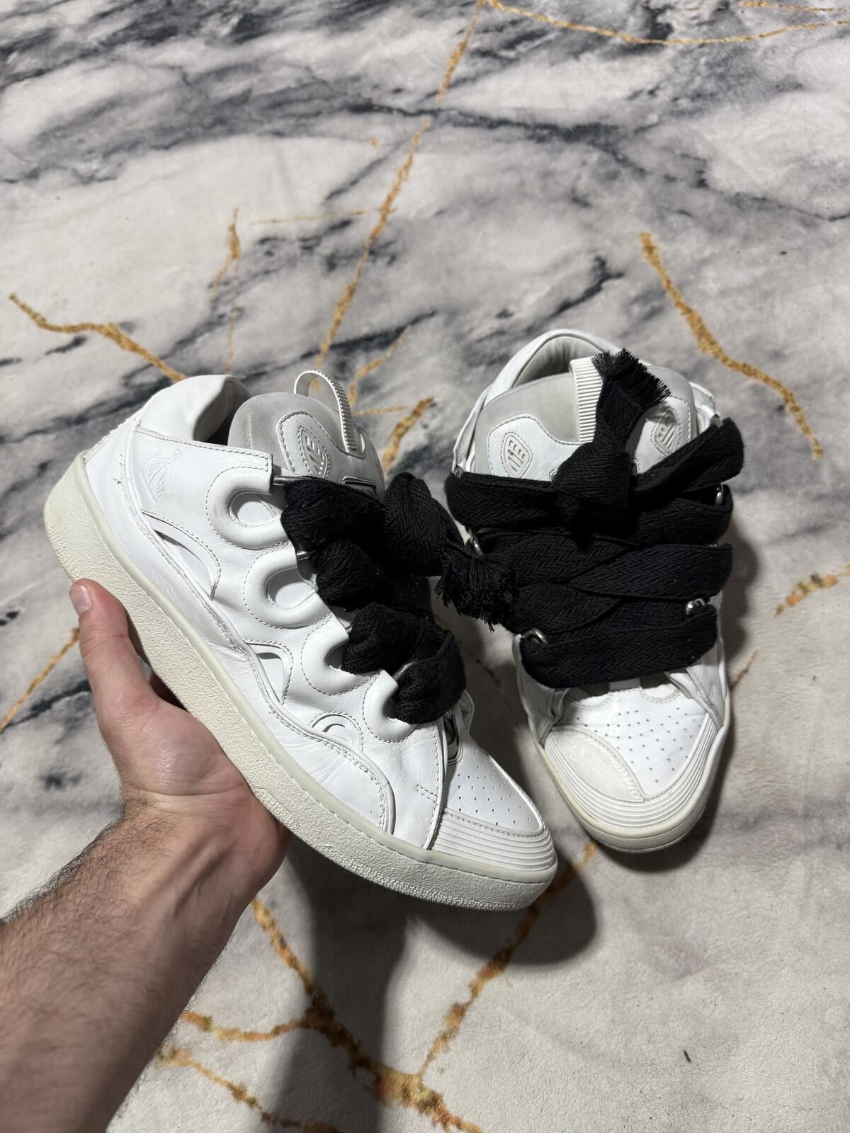 Lanvin Lanvin Curb White Black Lace - Sz 13US Size US 13 / EU 46 - 1 Thumbnail