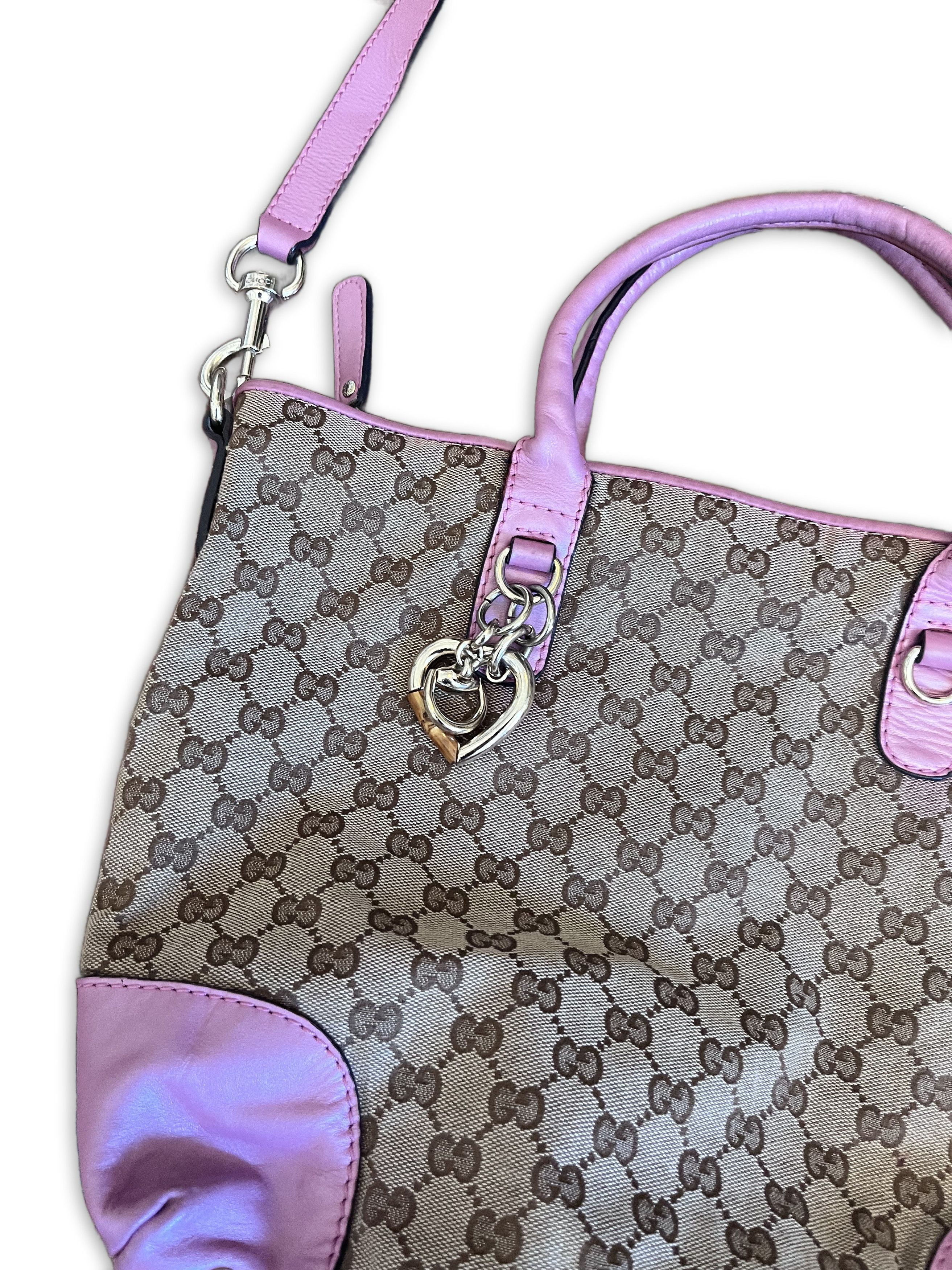 Gucci Gucci - GG Canvas Tote Beige Pink Preloved Size ONE SIZE - 2 Thumbnail