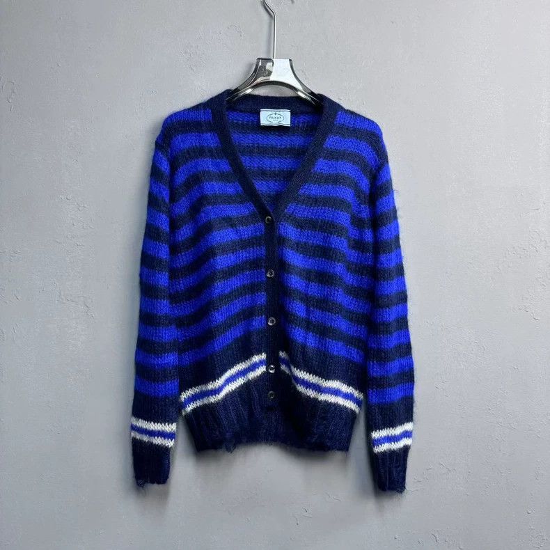 Prada Prada Striped cardigan jacket 2503-Nextarrow Size US XXS / EU 40 - 1 Thumbnail