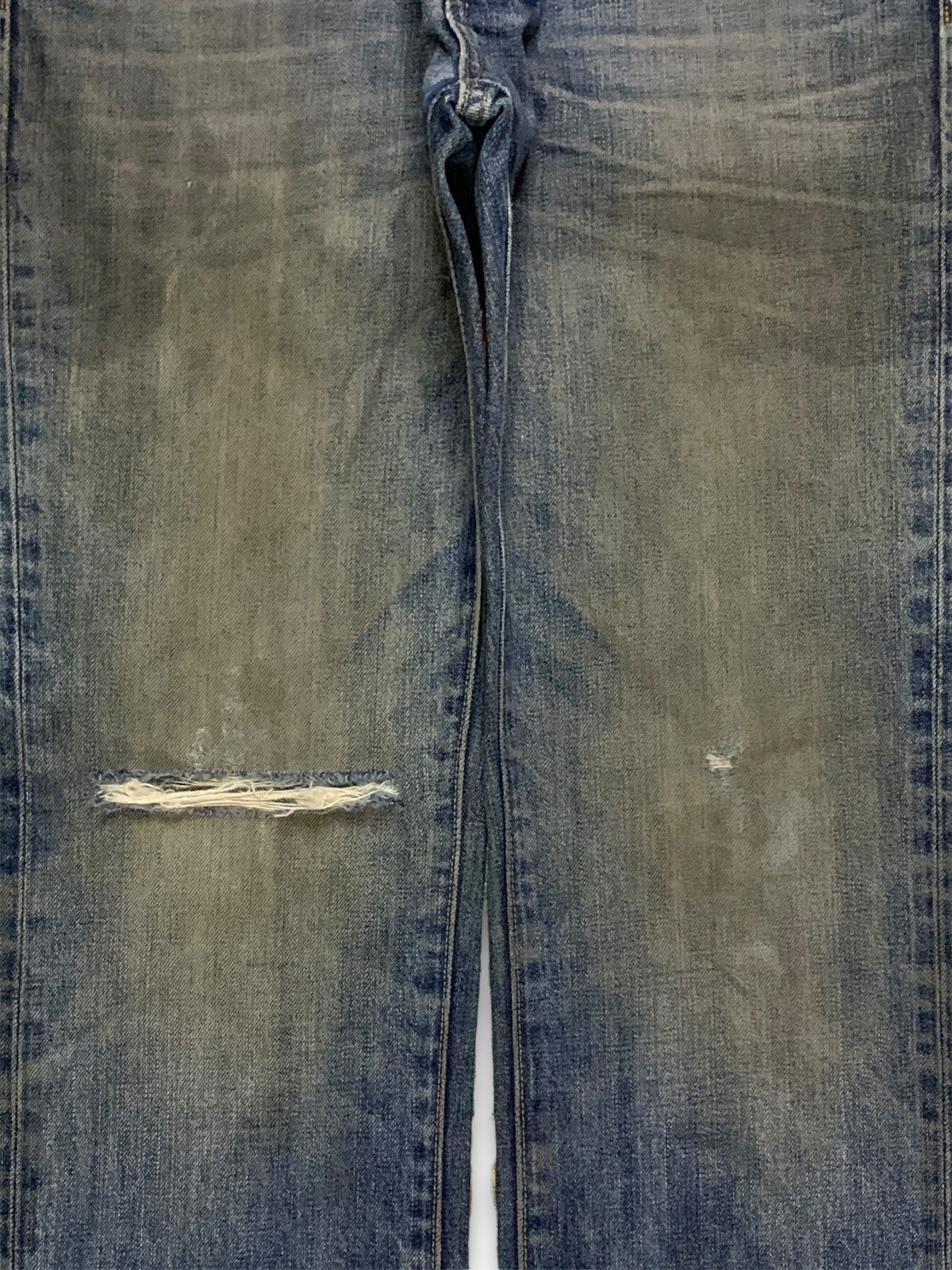 Japanese Brand × Uniqlo Vintage Japanese Uniqlo Mud Wash Distressed Loose Jeans Size US 29 - 5 Thumbnail