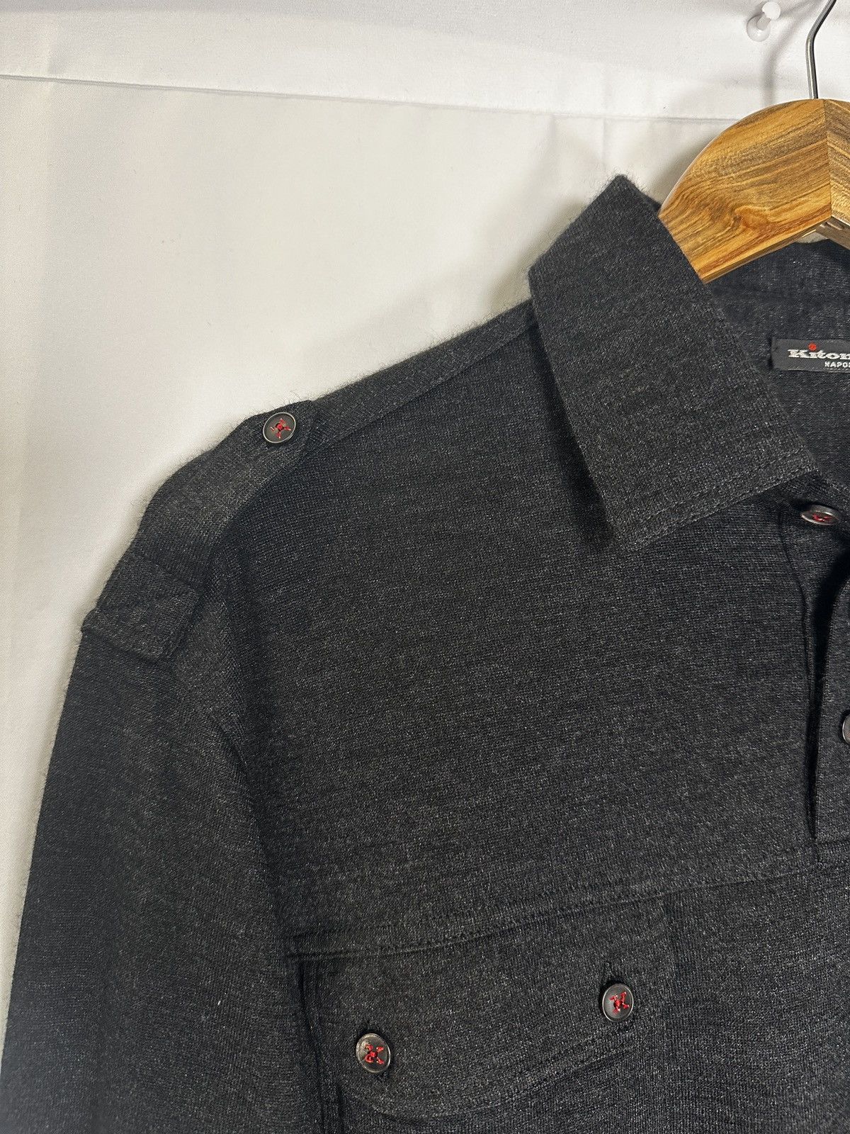 Kiton Kiton Black Long Sleeve Polo in Cashmere and Silk, Size M Size US M / EU 48-50 / 2 - 4 Thumbnail