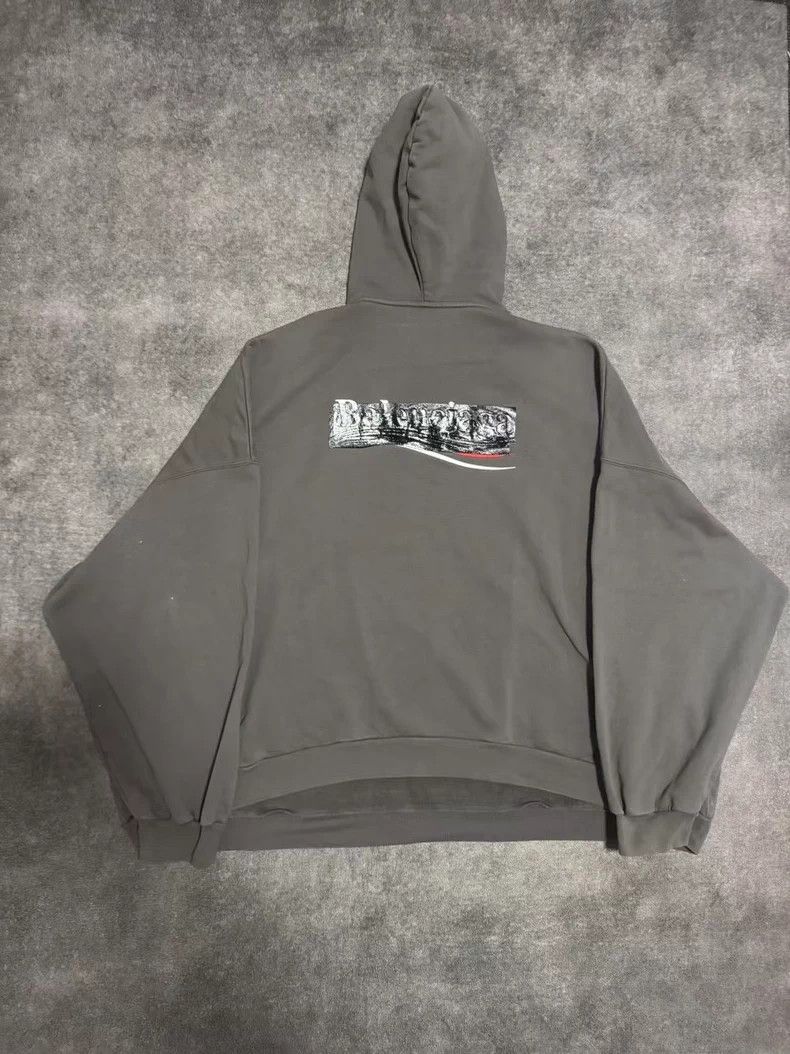 Balenciaga Balenciaga Coca-Cola Block Color Logo Letter Printed Hoodi Size US L / EU 52-54 / 3 - 2 Thumbnail