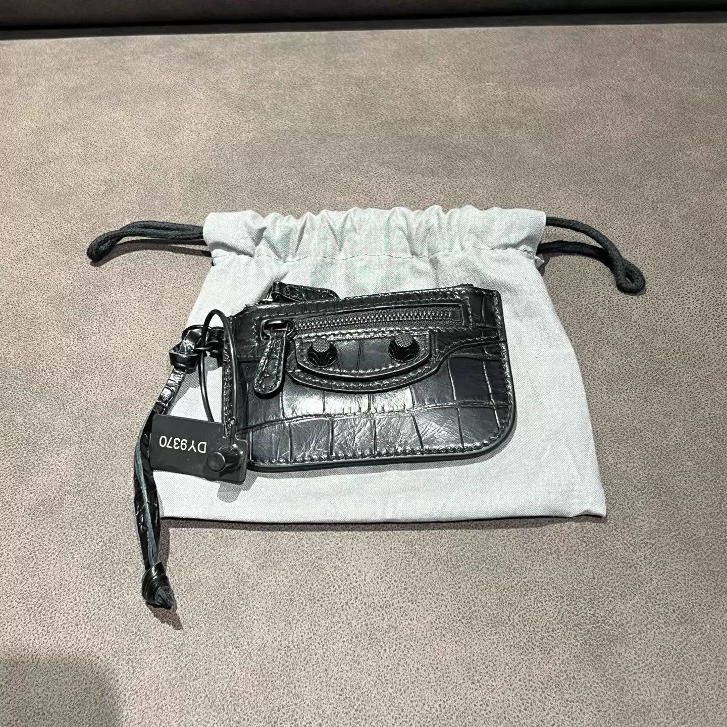 Balenciaga Balenciaga Cagole Crocodile Coin Purse (New, DY9370) Size ONE SIZE - 1 Thumbnail