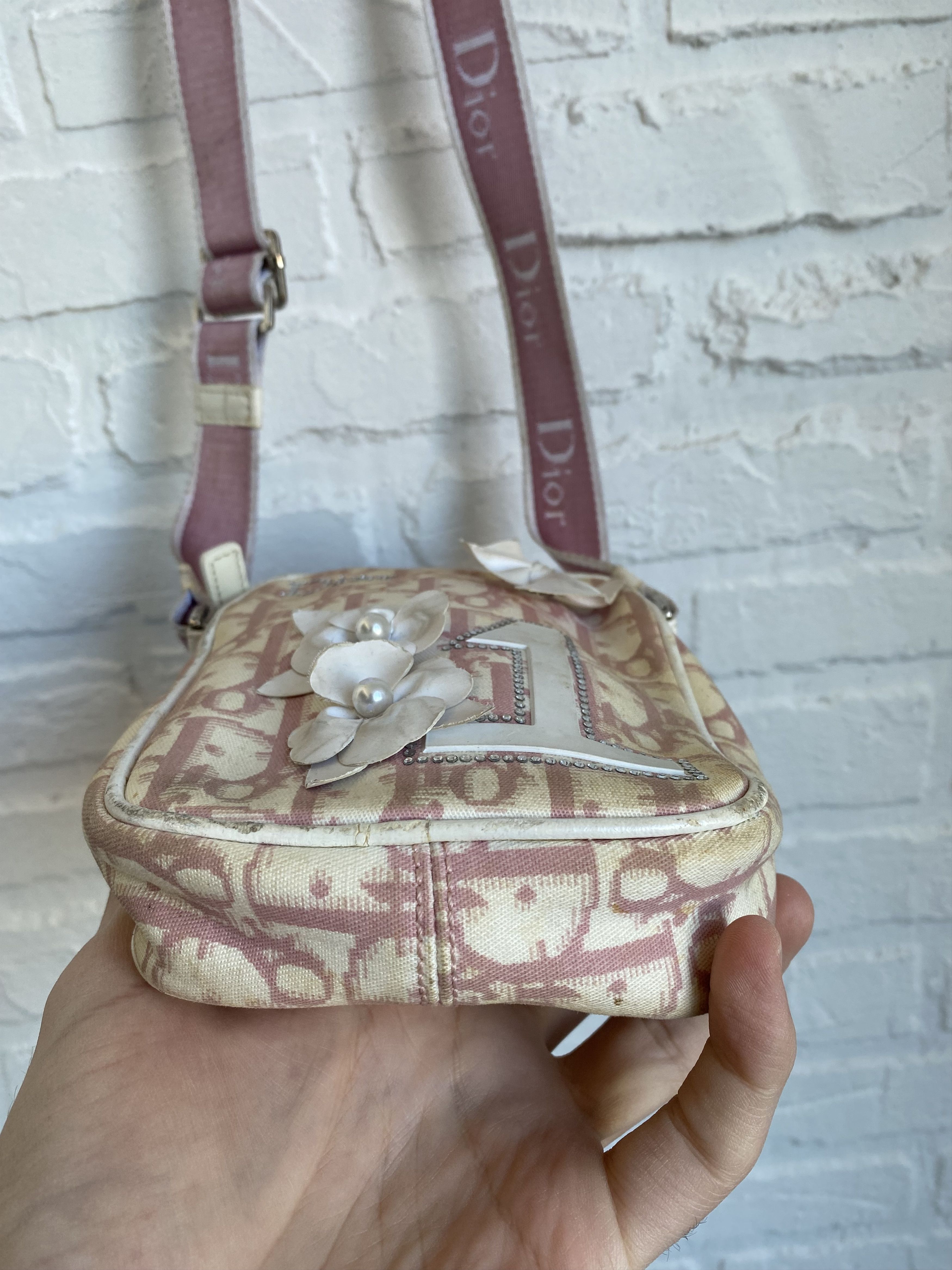 Dior Vintage Christian Dior pink monogram flower messenger bag Size ONE SIZE - 6 Thumbnail