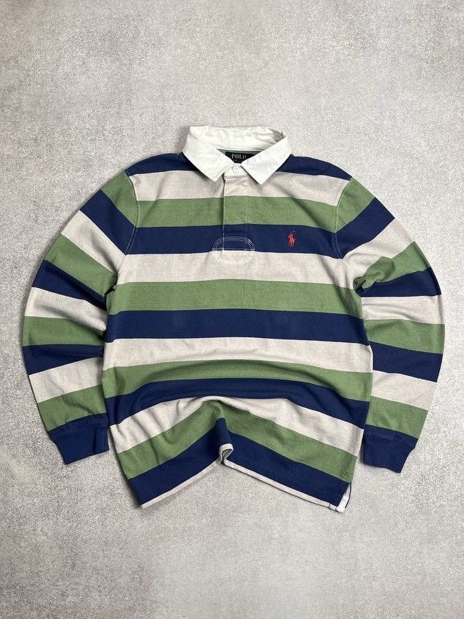 Vintage VINTAGE POLO RALPH LAUREN STRIPED BOXY RUGBY SHIRT Y2K L Size US L / EU 52-54 / 3 - 1 Thumbnail