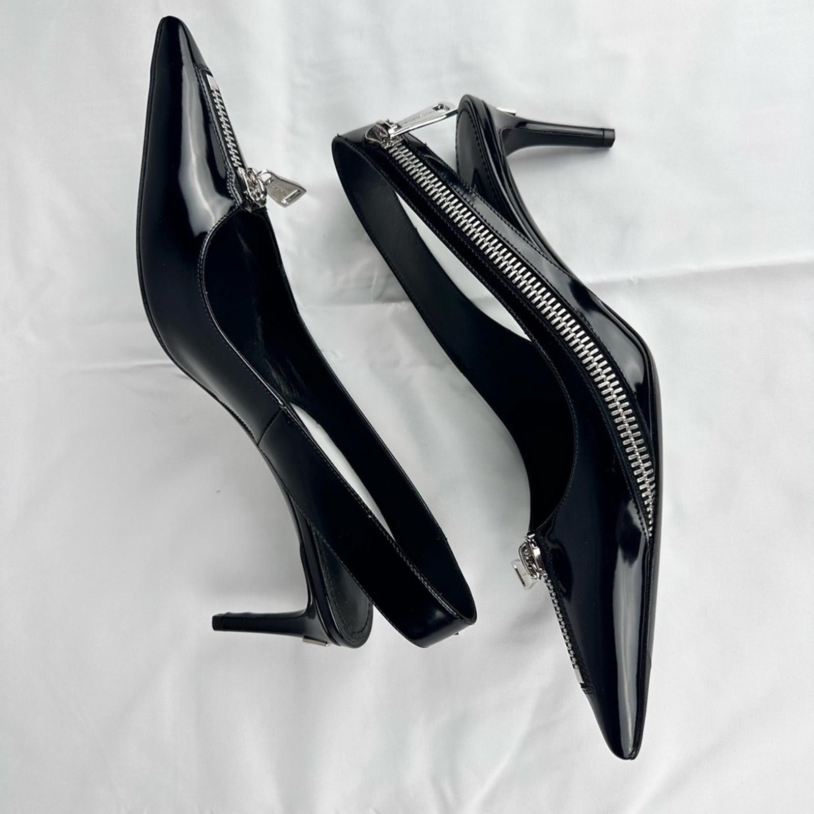 Dolce & Gabbana Dolce & Gabbana Black Patent Heels with Zipper - New - EU 39 Size US 9 / IT 39 - 3 Thumbnail