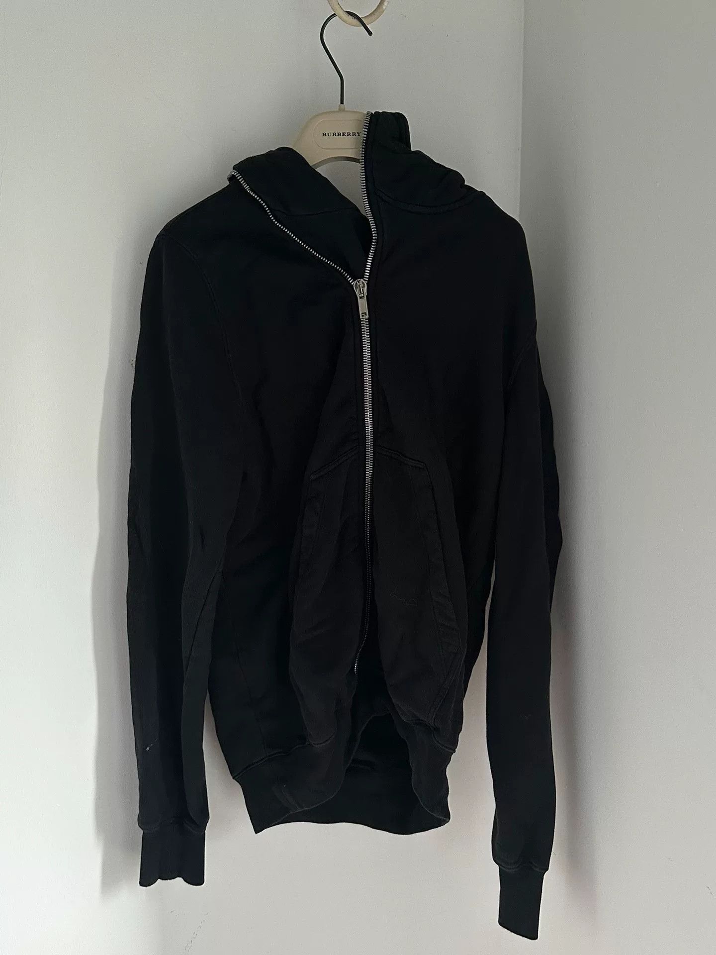Rick Owens Drkshdw Rick Owens DRKSHDW Diagonal Zip Hooded Jacket Size US XS / EU 42 / 0 - 1 Thumbnail