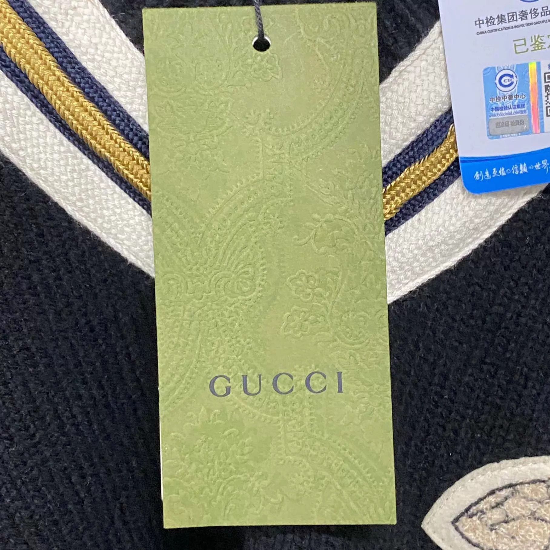 Gucci GUCCI Black Bee Embroidered V-Neck Wool Sweater M Size US M / EU 48-50 / 2 - 5 Thumbnail