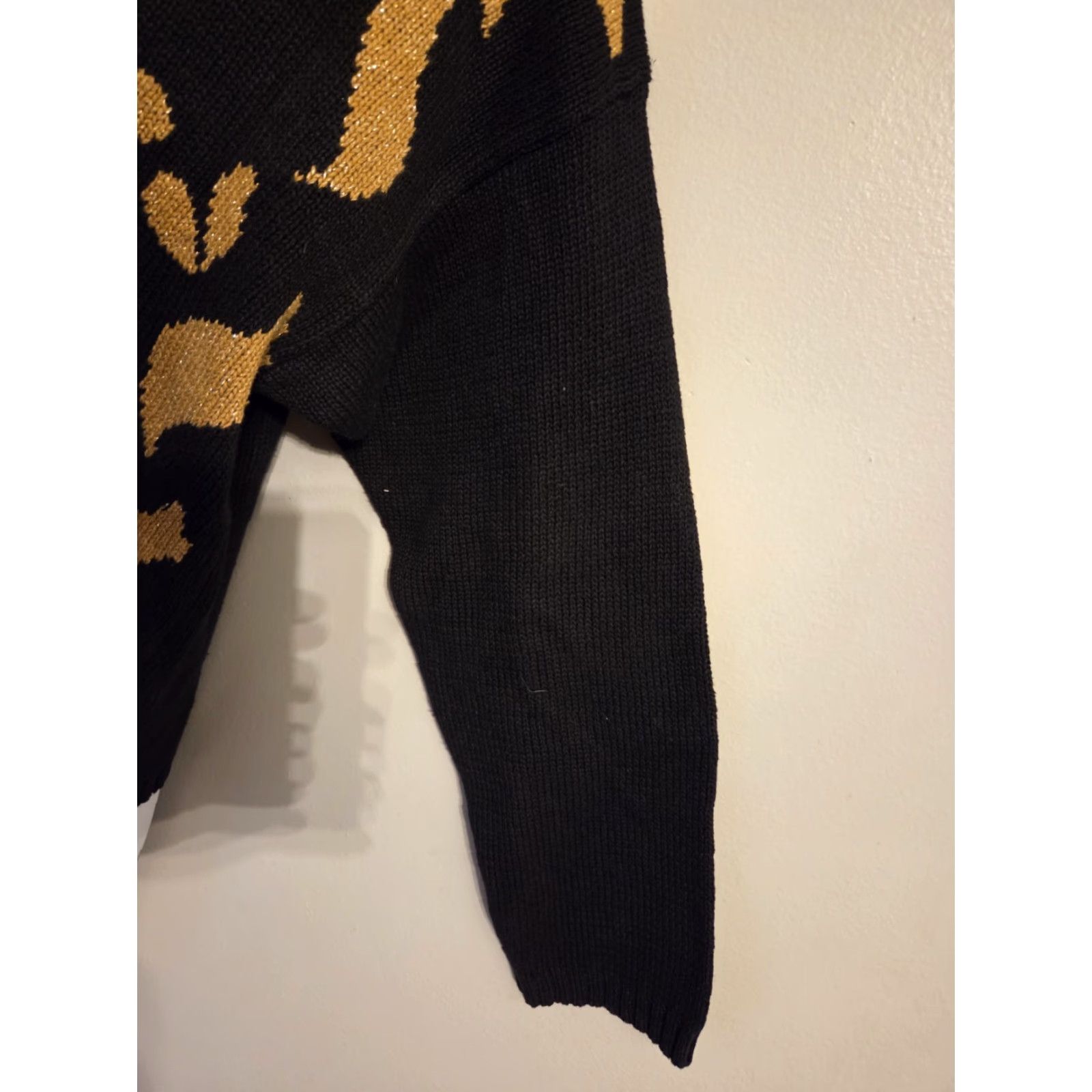 Vintage VINTAGE Chaus Sweater 80s Abstract Metallic Black Brown Crew Neck Long Sleeve Womens L Pullover / Cotton Ramie Size L / US 10 / IT 46 - 4 Thumbnail