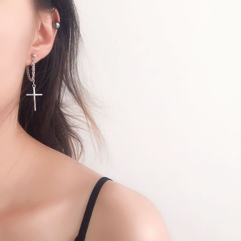 Jewelry × Sterling Silver Dark Earrings One Pairs Chrome Jewelry Size ONE SIZE - 2 Thumbnail