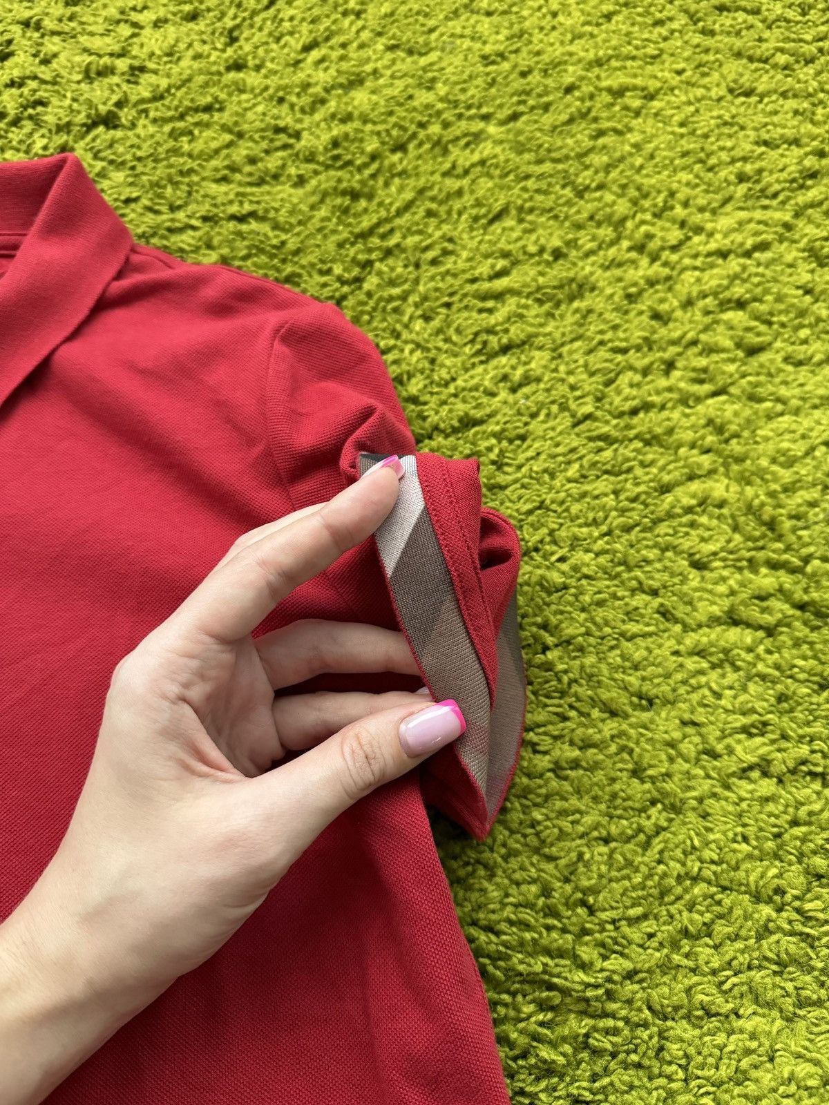 Burberry × Designer Burberry Brit red polo t-shirt Size M / US 6-8 / IT 42-44 - 4 Thumbnail