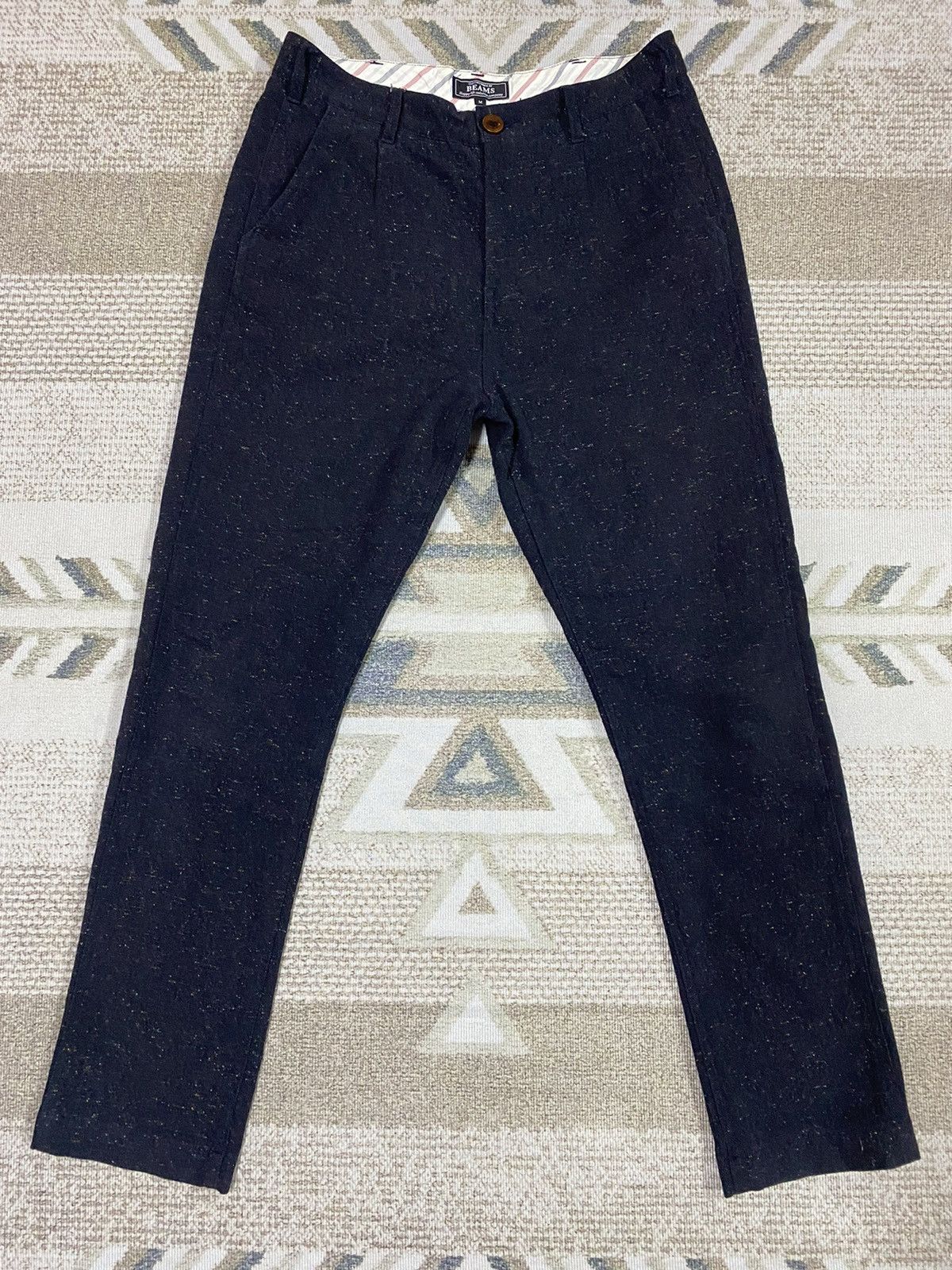 Japanese Brand Beams Salt Pepper Pleated Pants