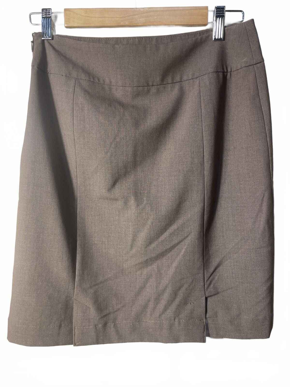 Elie Tahari Tahari Classic A Mini Skirt Women's Sz 2 Brown Lined Neutral Size 26" / US 2 / IT 38 - 3 Thumbnail