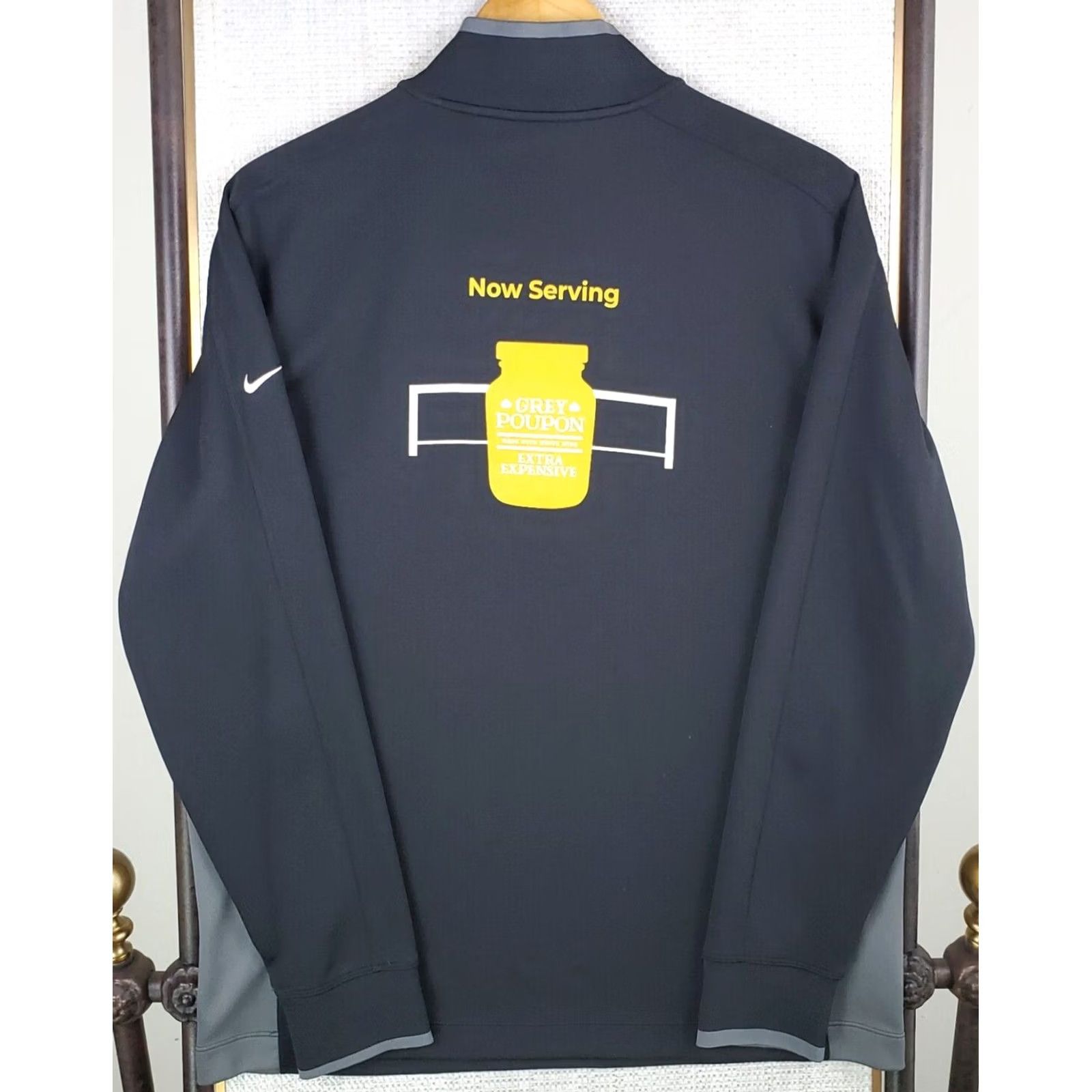 Nike Nike Golf Windbreaker Pullover 1/2 Zip Dri-Fit Mens Medium Black Two Sided Grey Poupon Logo Two Sided 100% Polyester Size US M / EU 48-50 / 2 - 5 Thumbnail